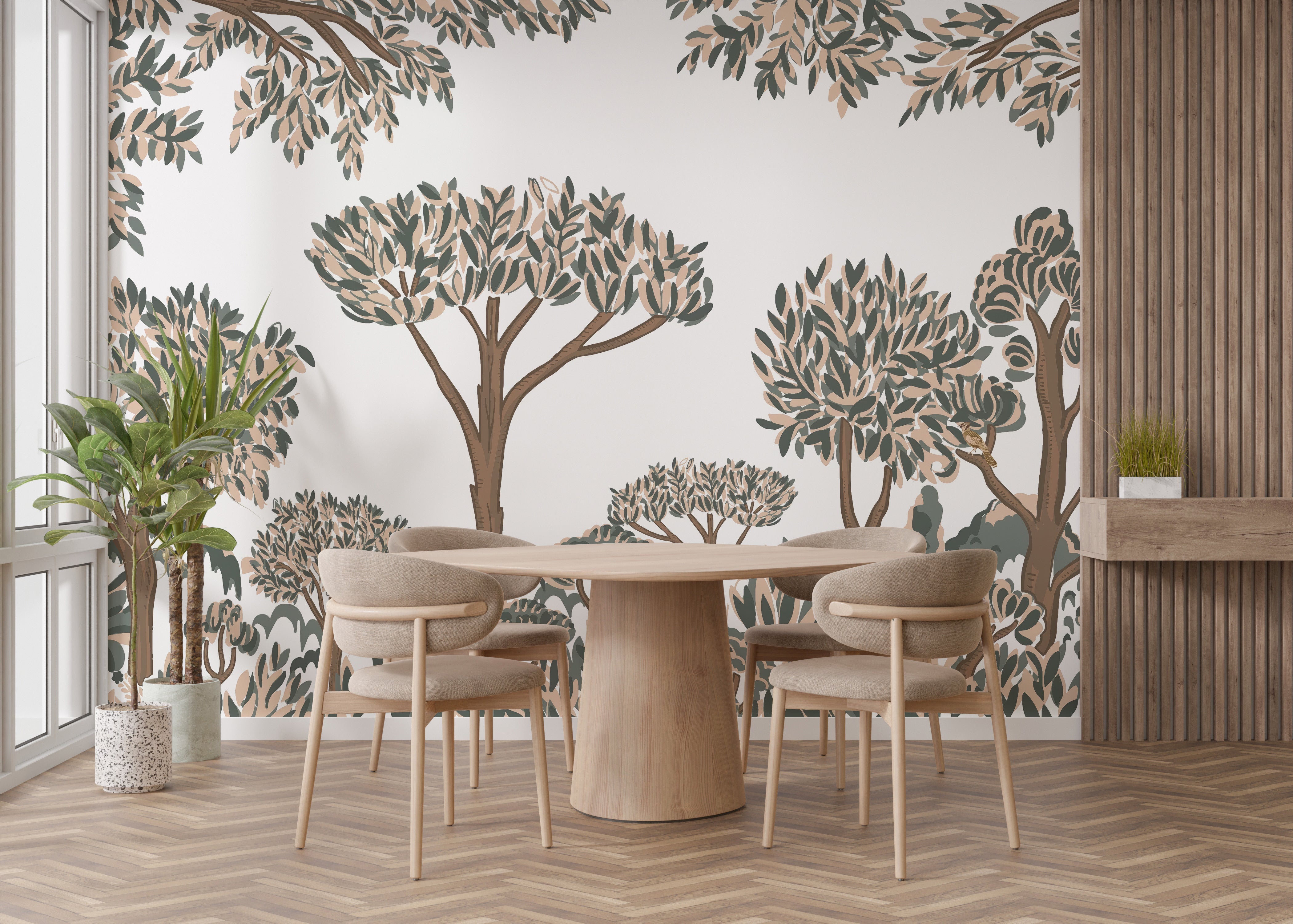 Tropical tree wallpaper mural for walls