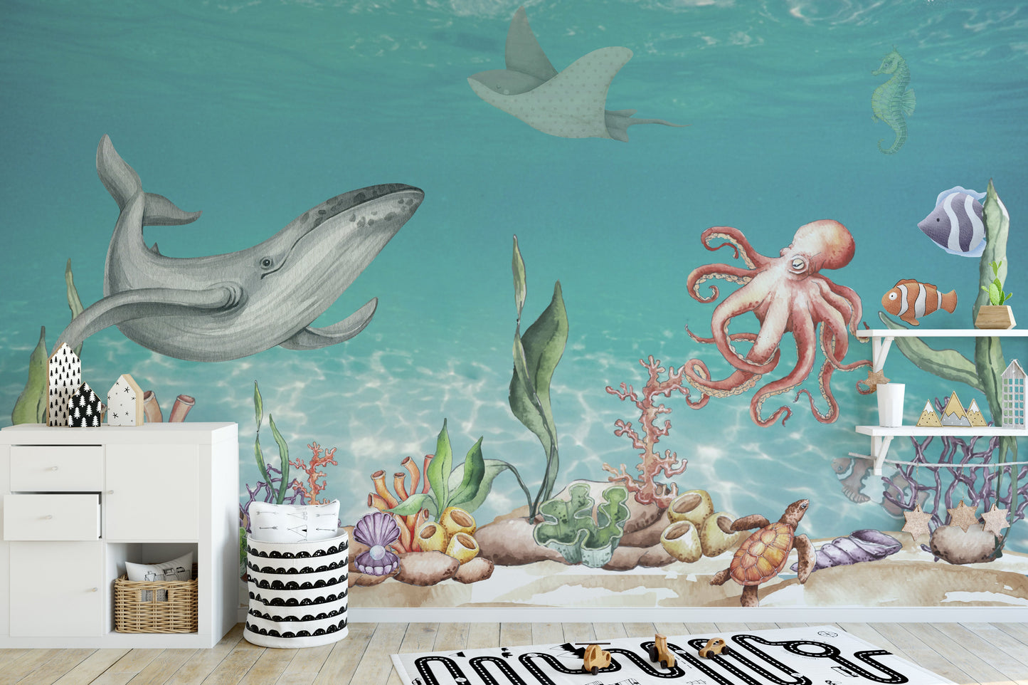 Aquatic Harmony Wall Mural - Giffywalls