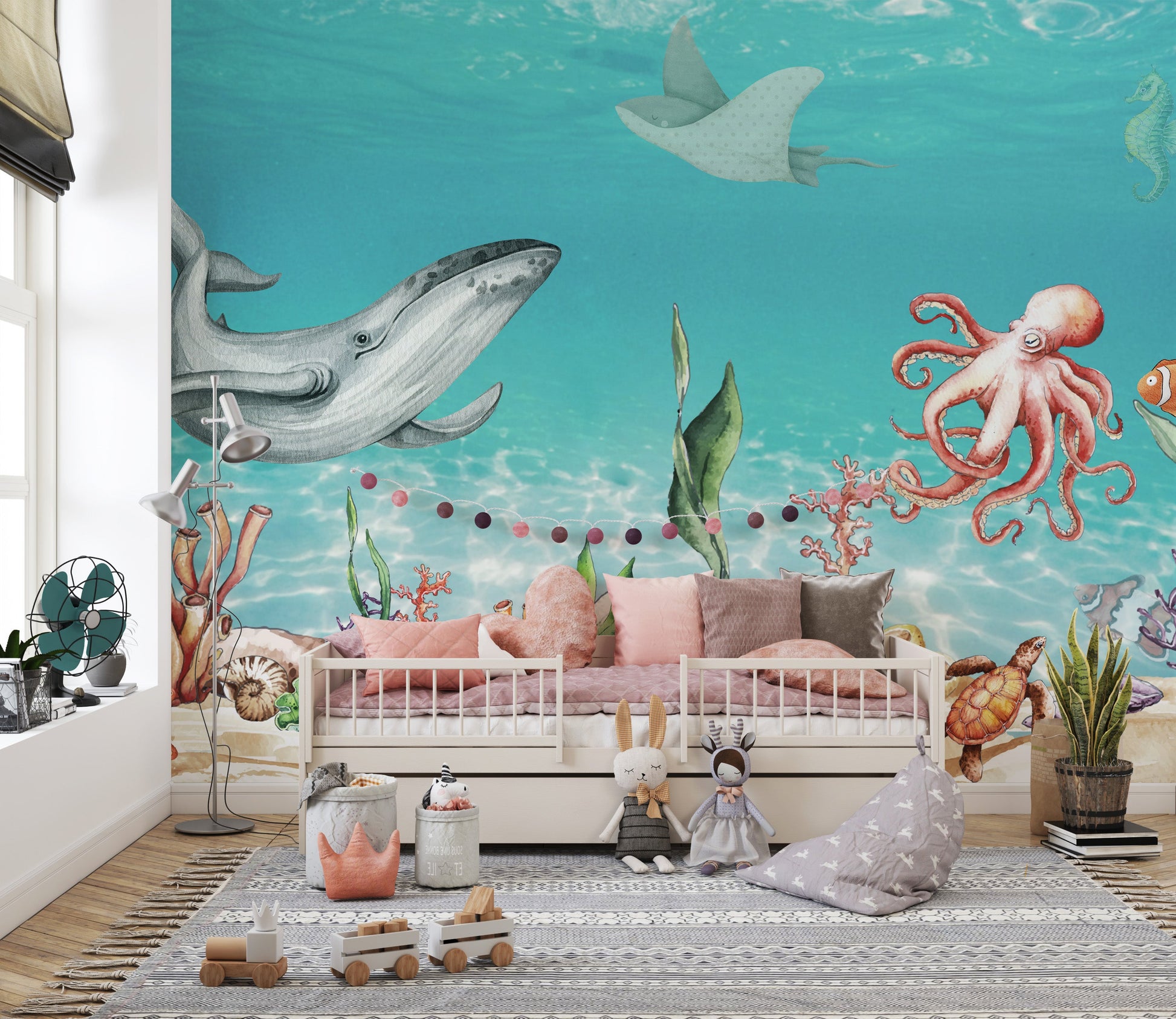 Aquatic Harmony Wall Mural - Giffywalls