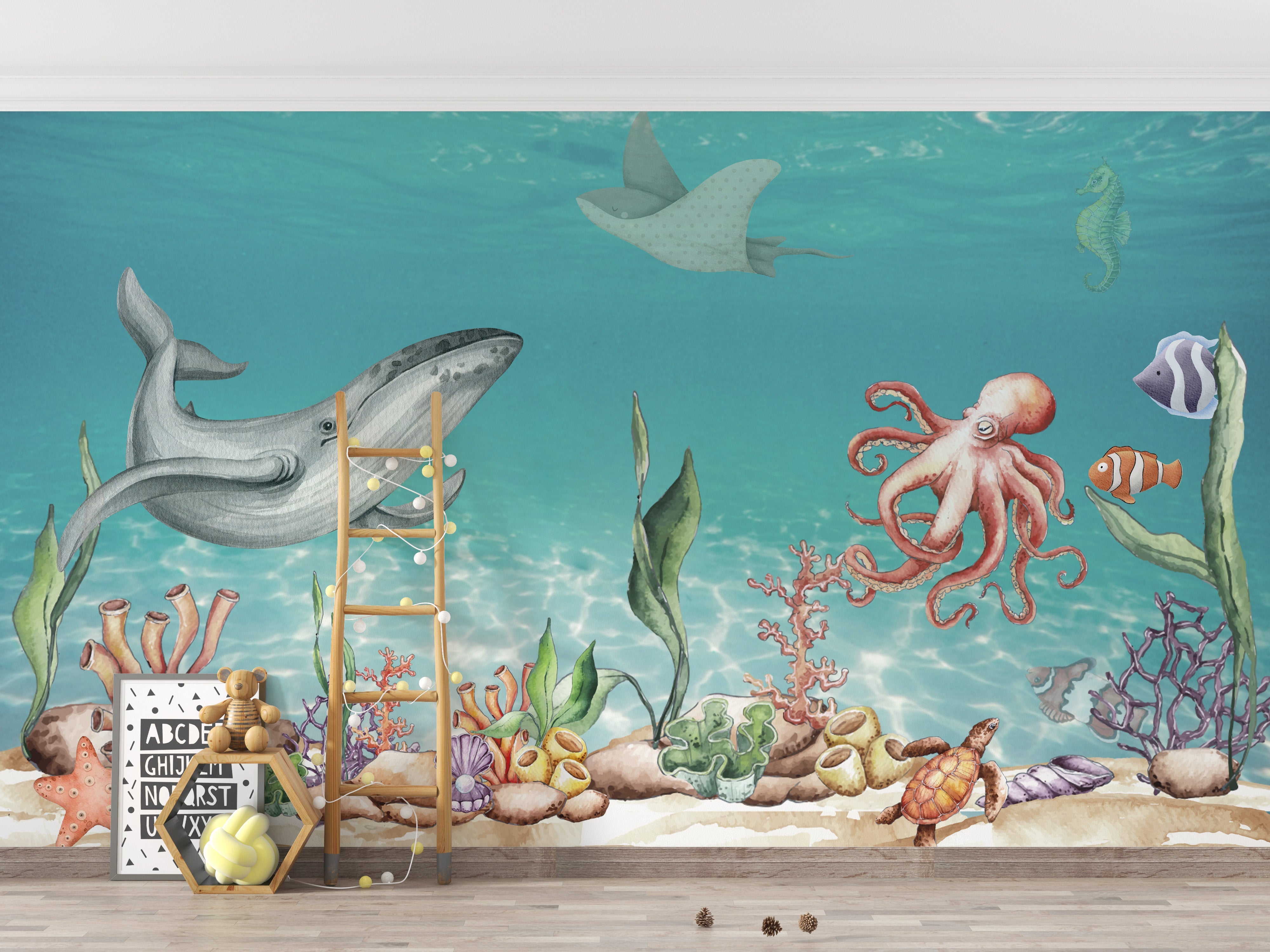 Aquatic Harmony Wall Mural - Giffywalls