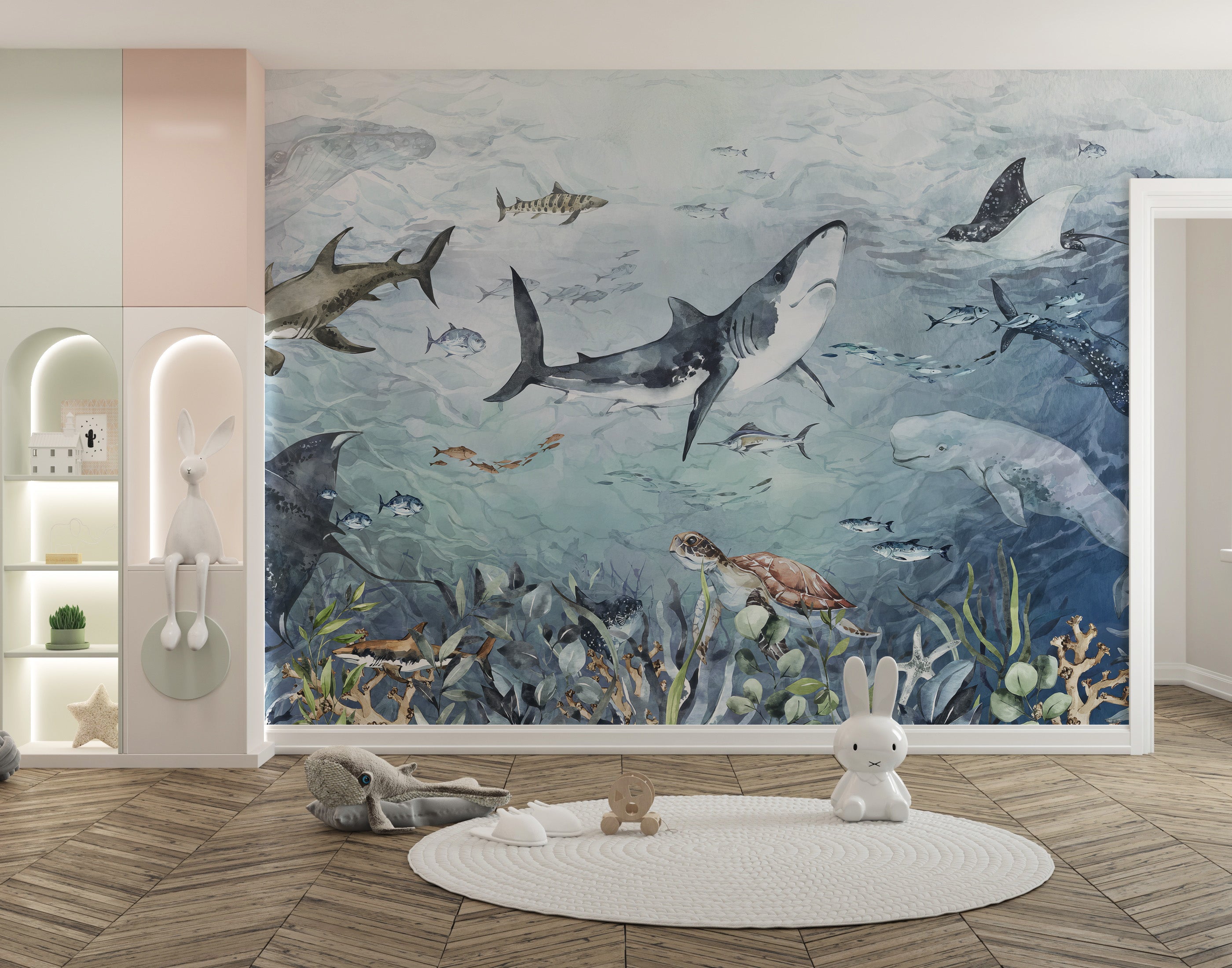 Aquatic Life Wall Mural - Giffywalls