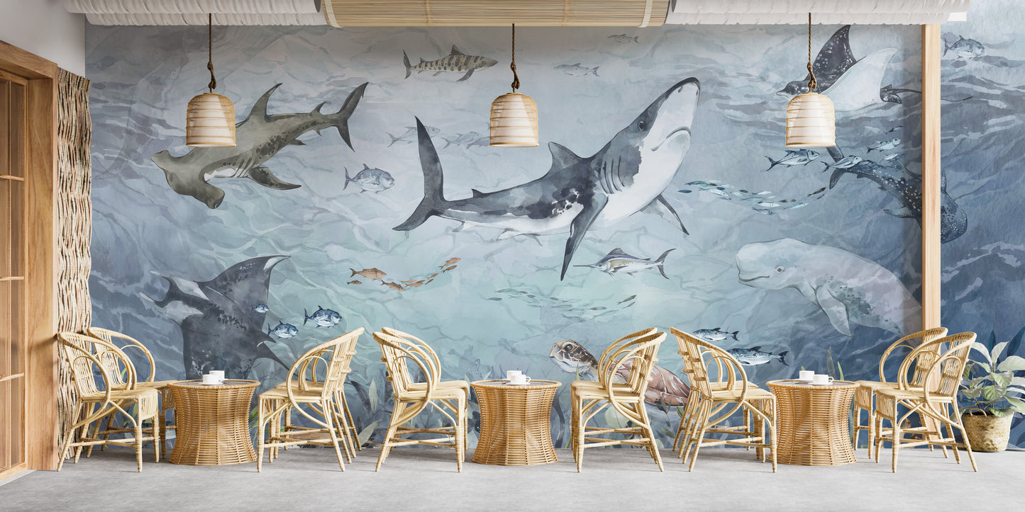 Aquatic Life Wall Mural - Giffywalls