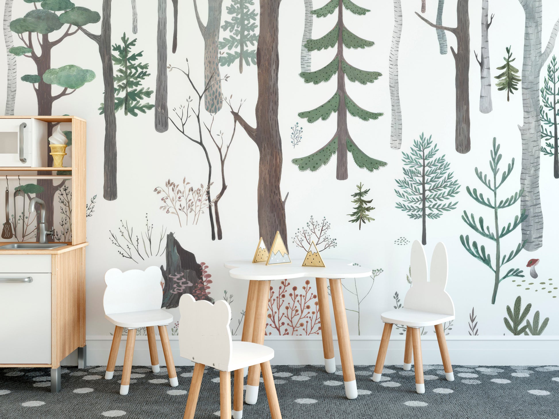 White Forest Wall Mural - Giffywalls