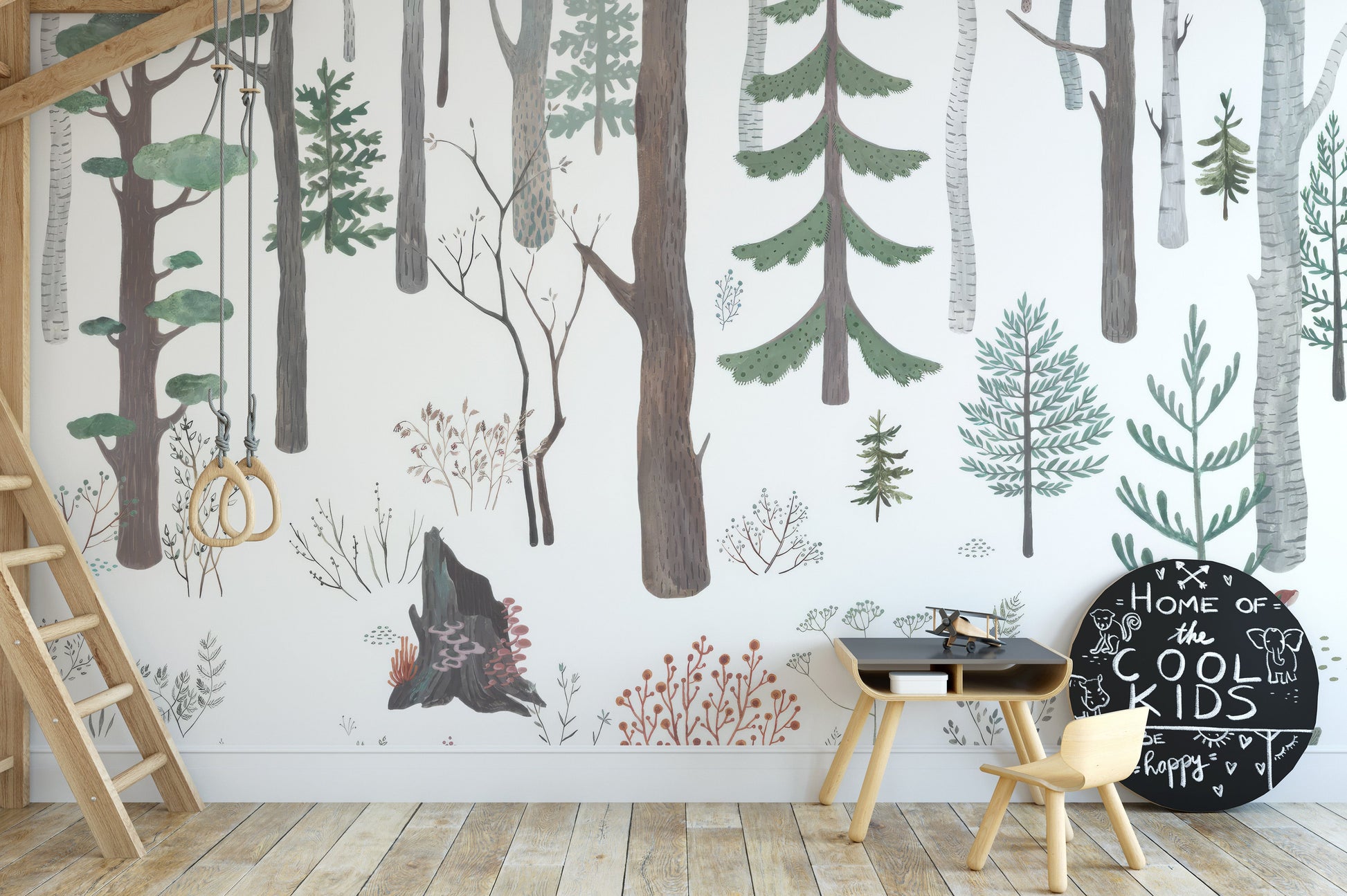 White Forest Wall Mural - Giffywalls