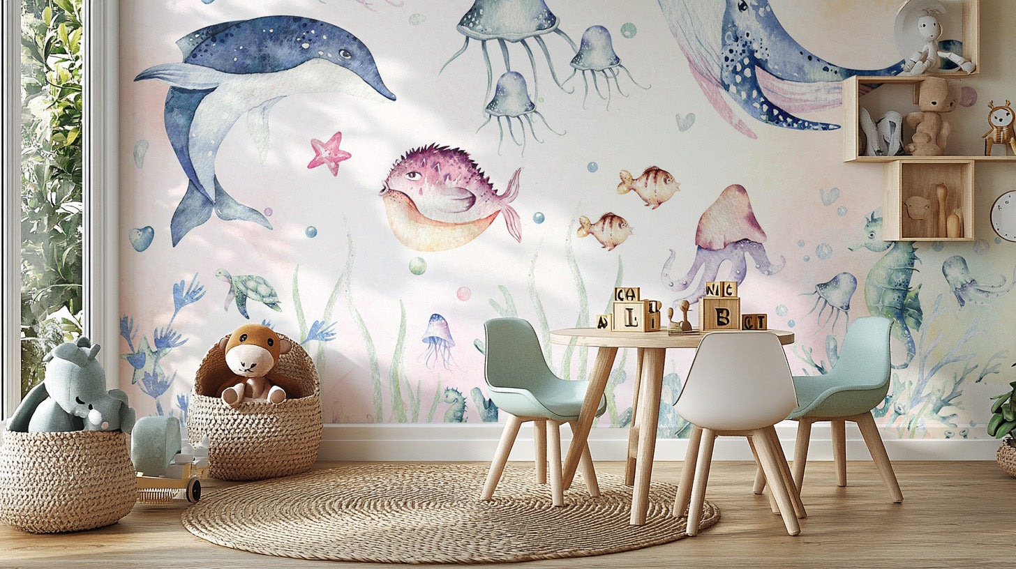 Nautical Creatures Wall Mural - Giffywalls