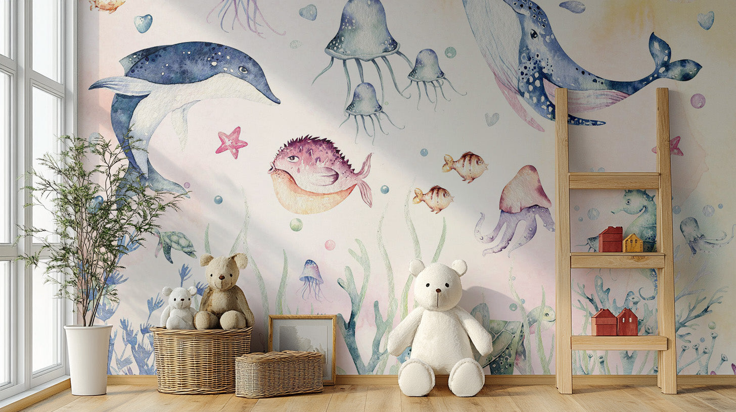 Nautical Creatures Wall Mural - Giffywalls