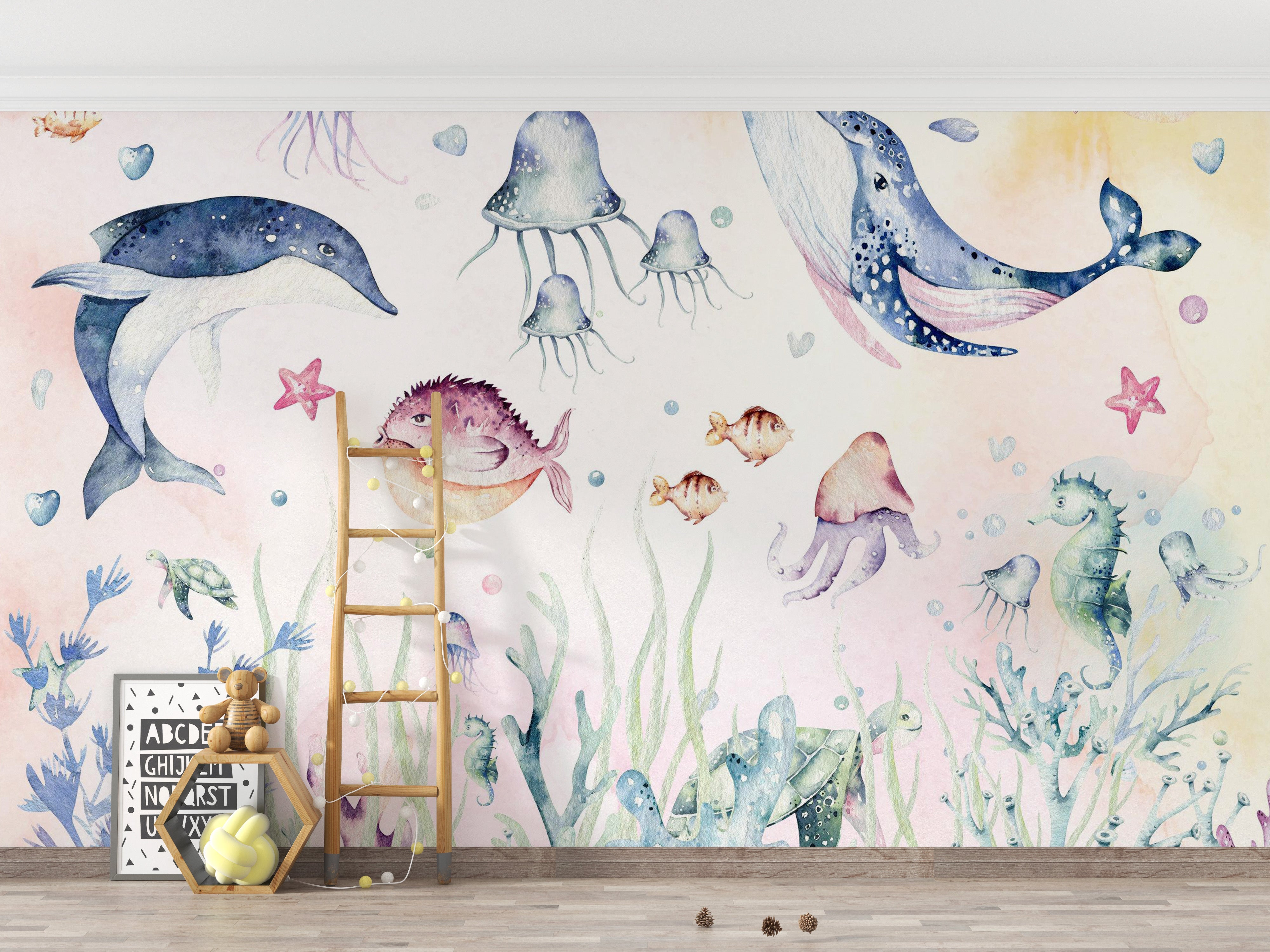 Nautical Creatures Wall Mural - Giffywalls