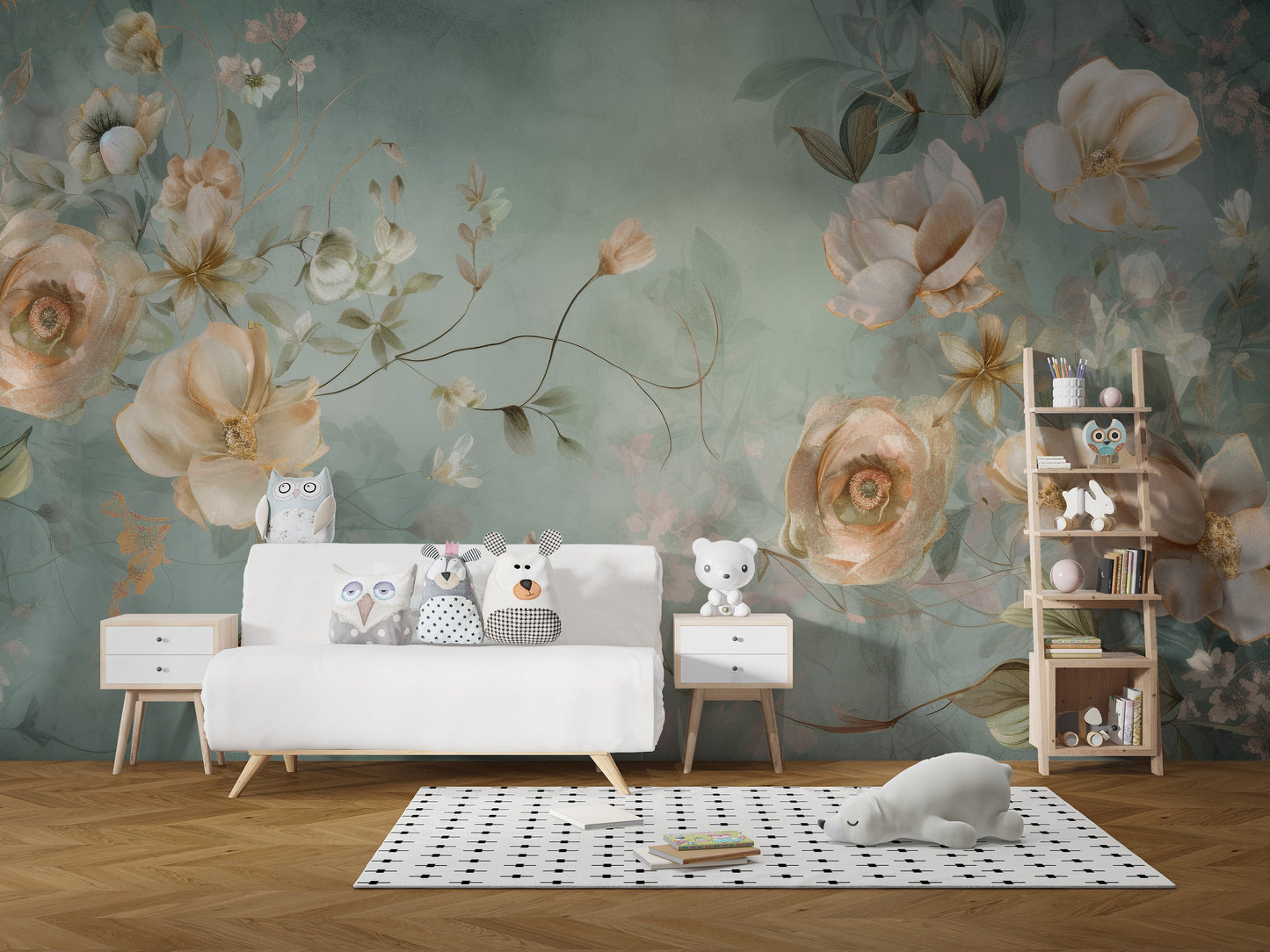 Delicate Blooming Flower Mural - Giffywalls