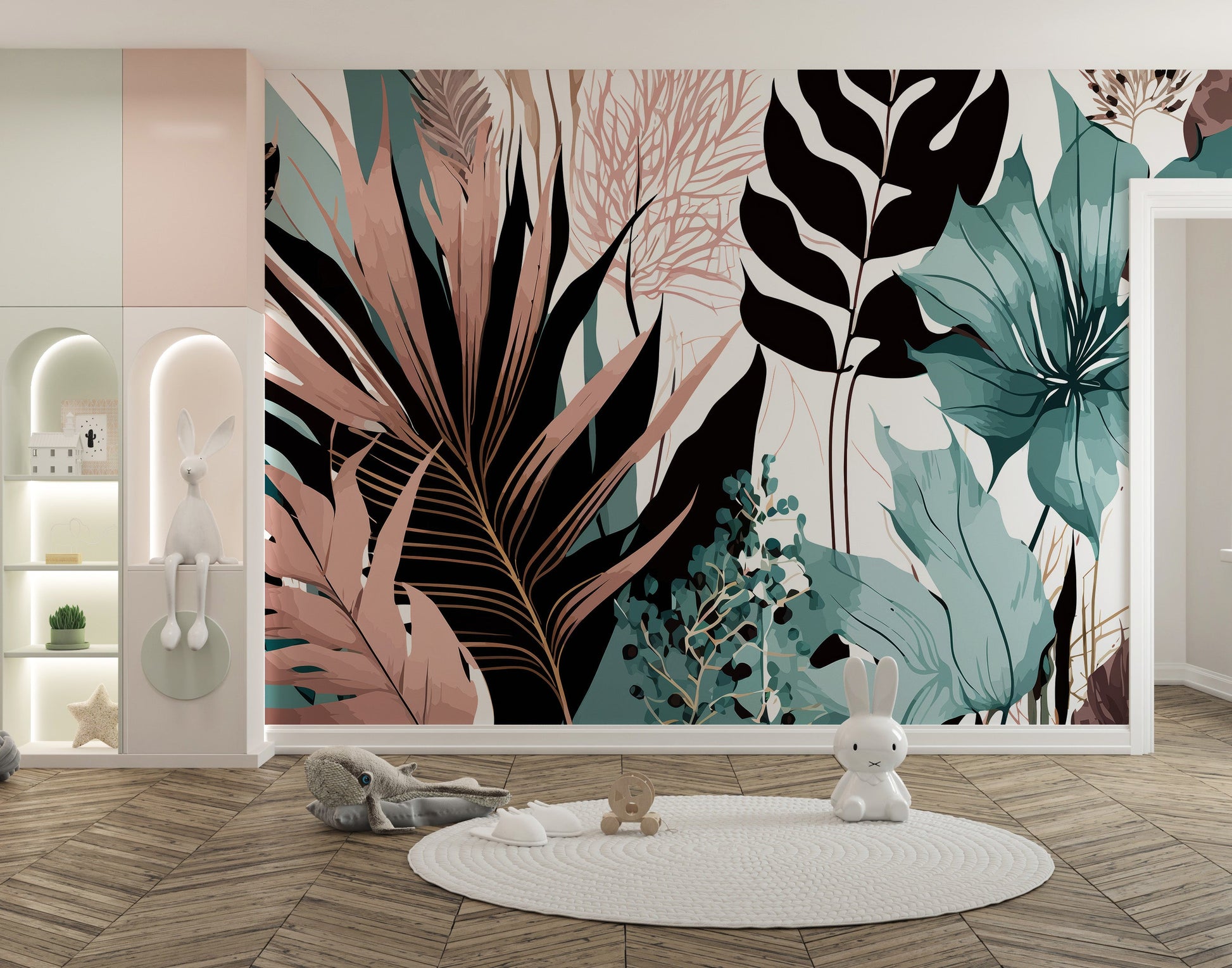 Elegant Floral Exotic Mural Wallpaper - Giffywalls