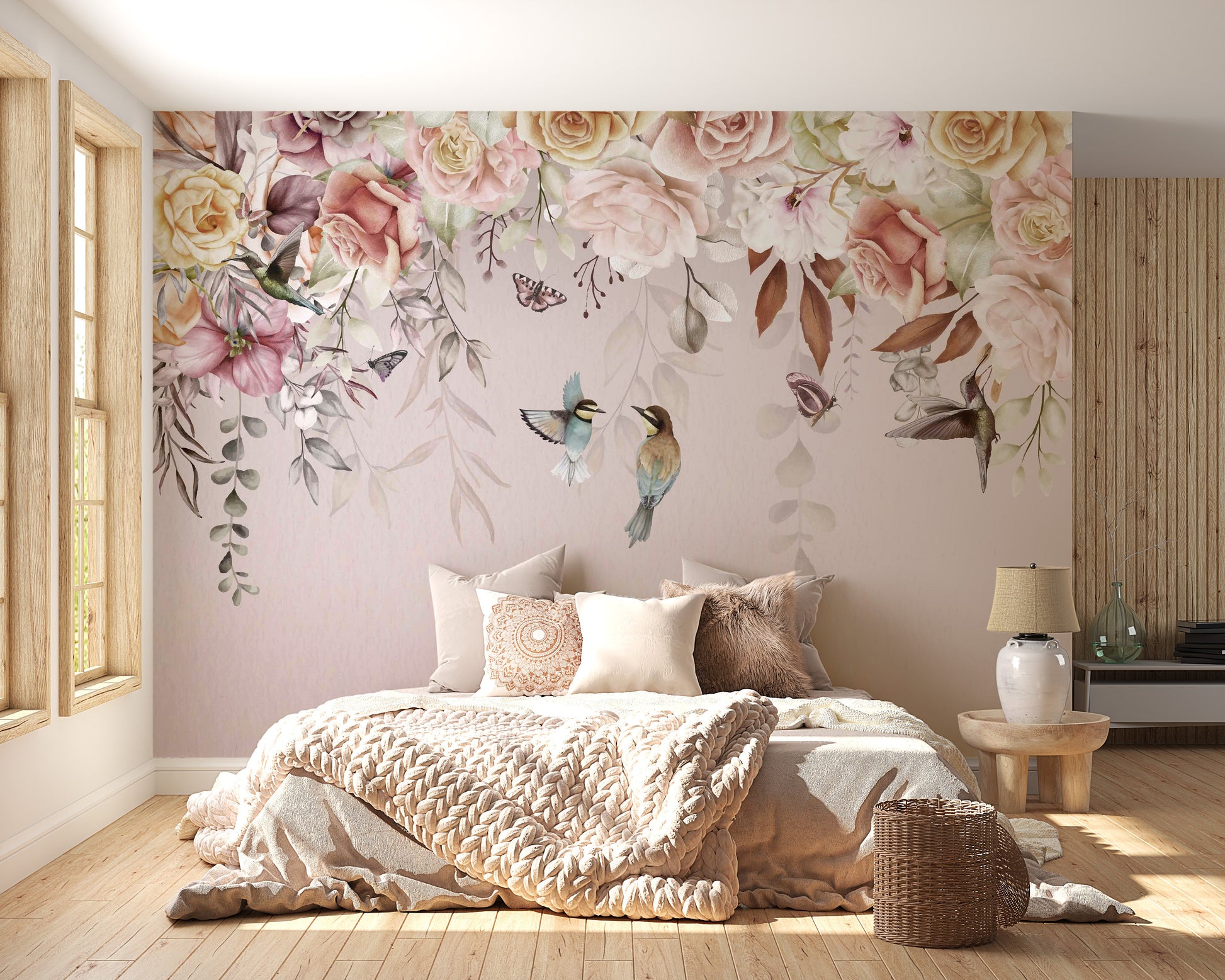 Vintage Blossoms Wall Mural - Giffywalls