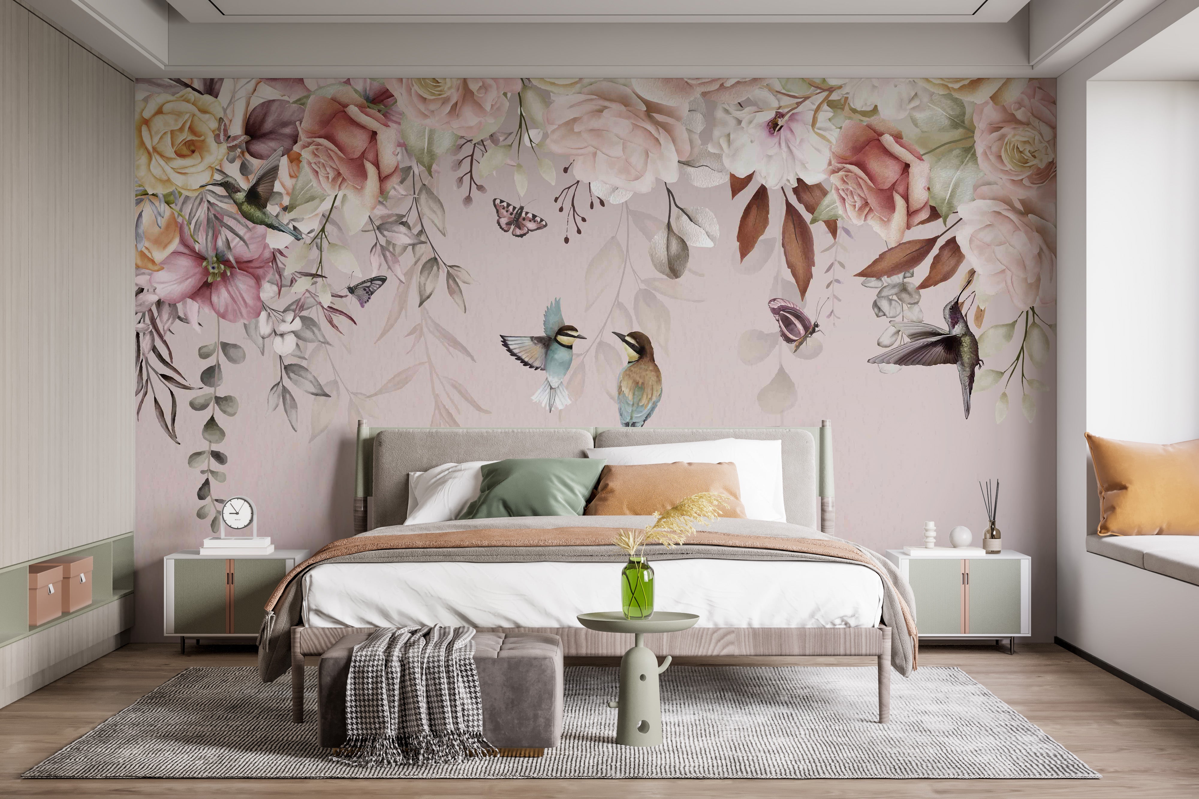 Vintage Blossoms Wall Mural - Giffywalls