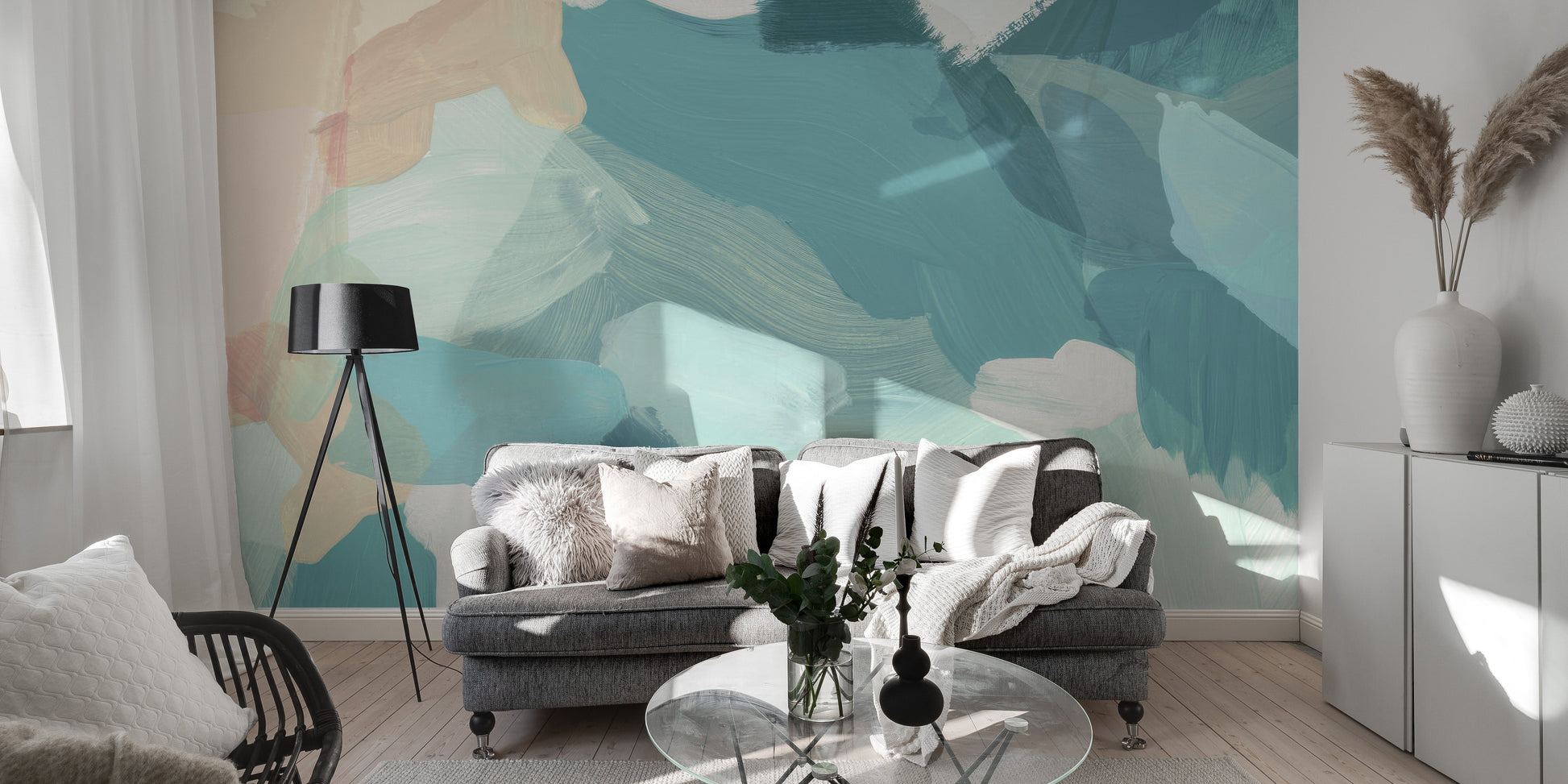 Abstract Brushstroke Wall Mural - Giffywalls