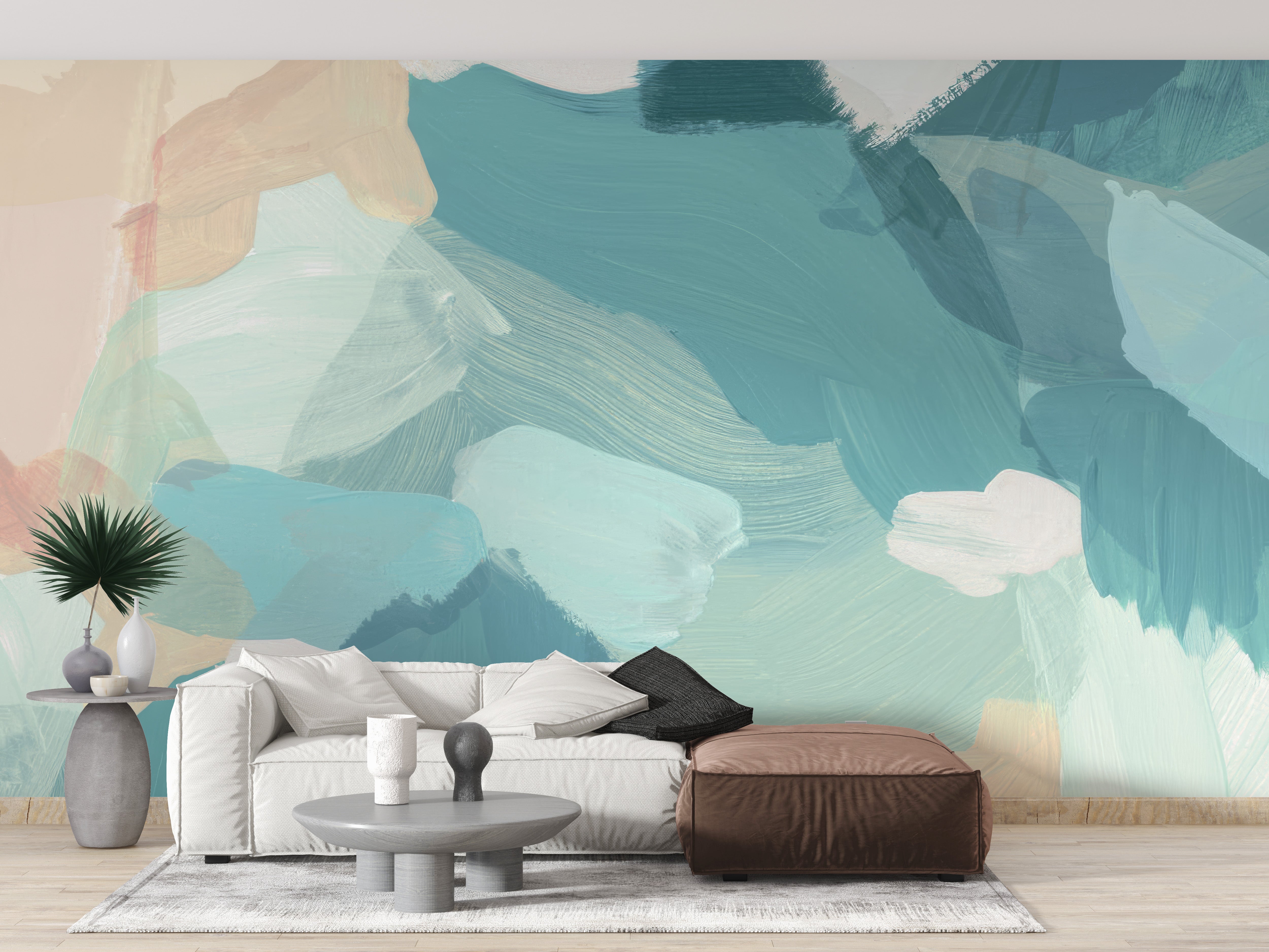 Abstract Brushstroke Wall Mural - Giffywalls