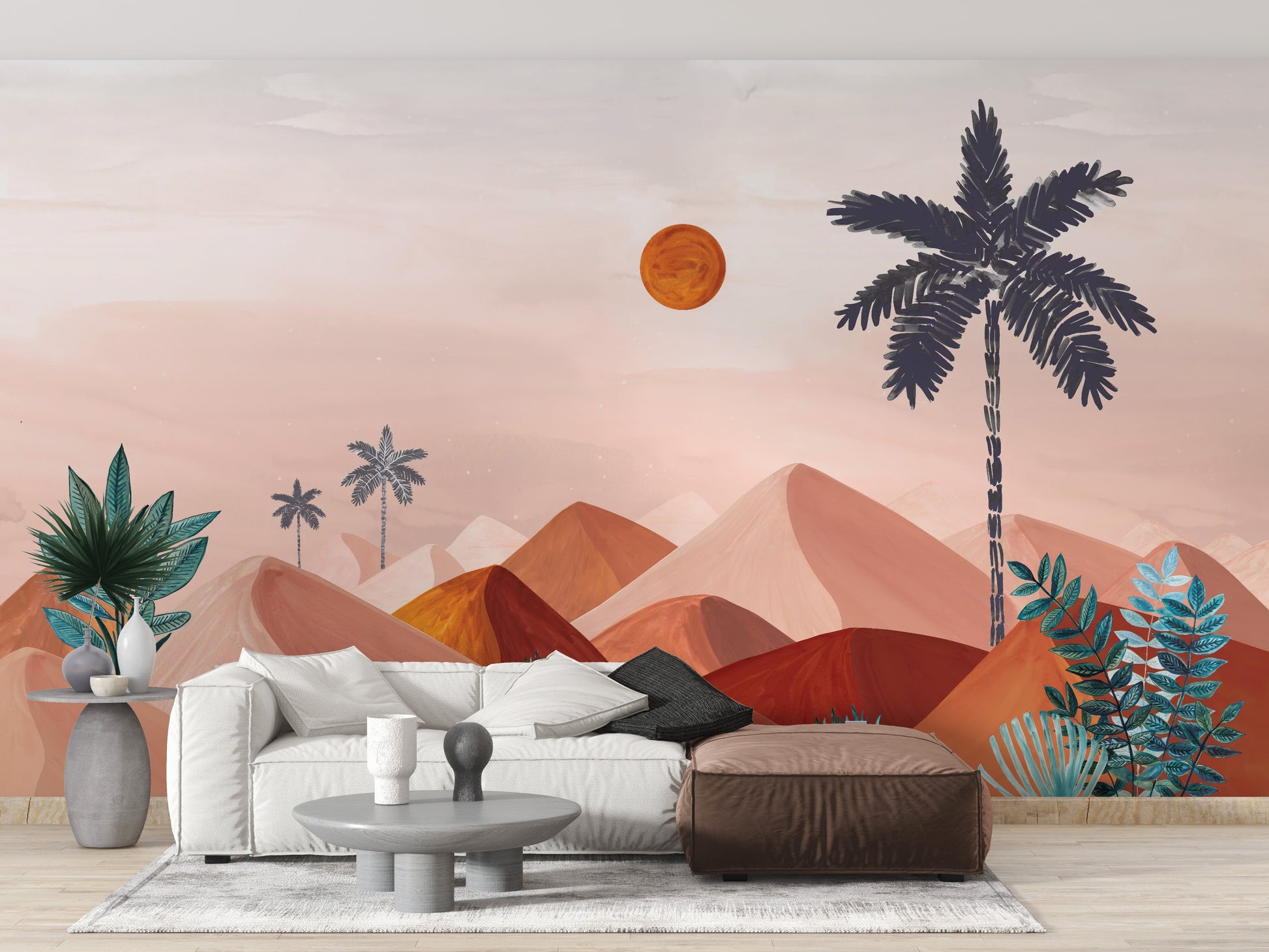 Daytime Mountain Landscape Wall Mural - Giffywalls