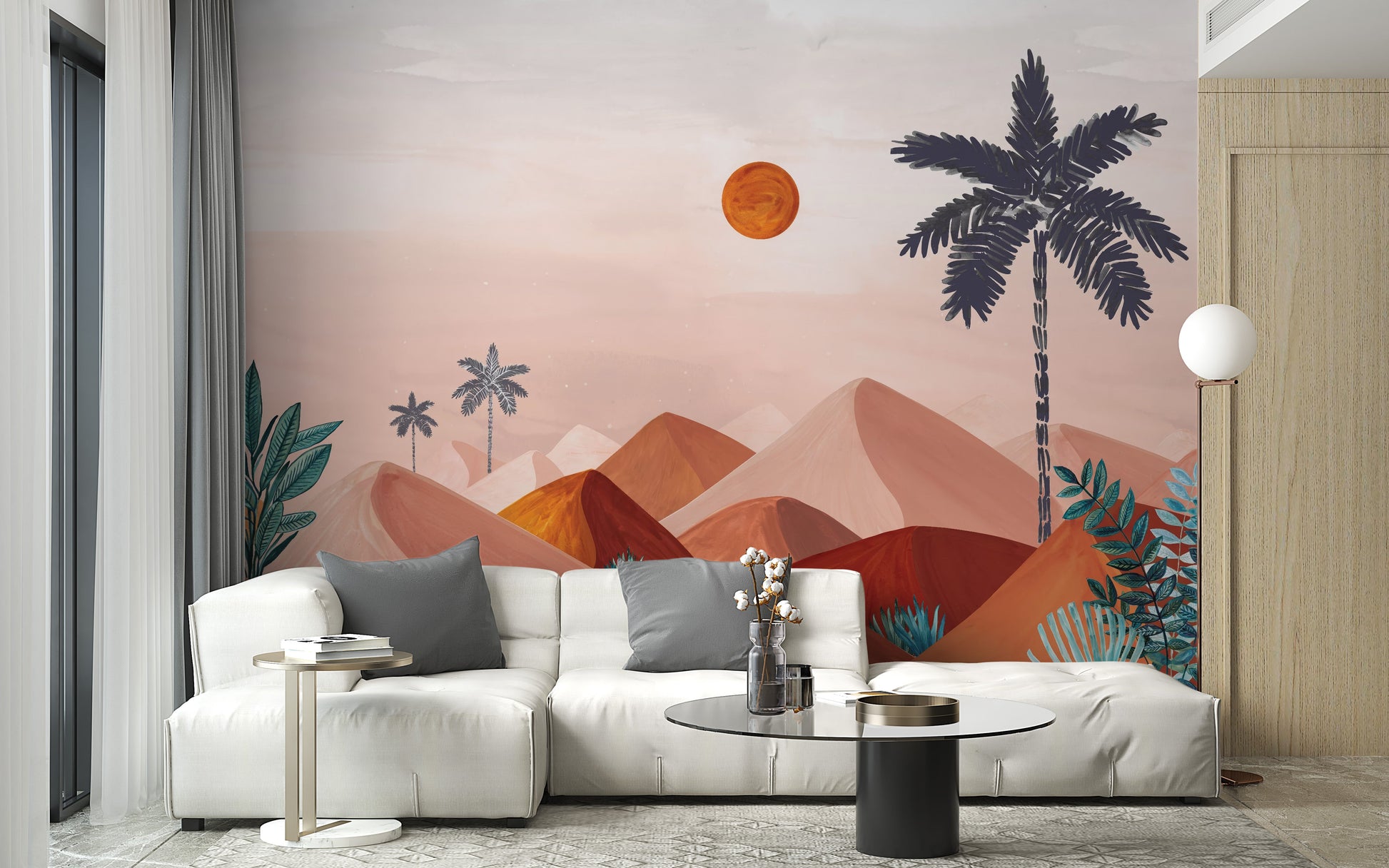 Daytime Mountain Landscape Wall Mural - Giffywalls