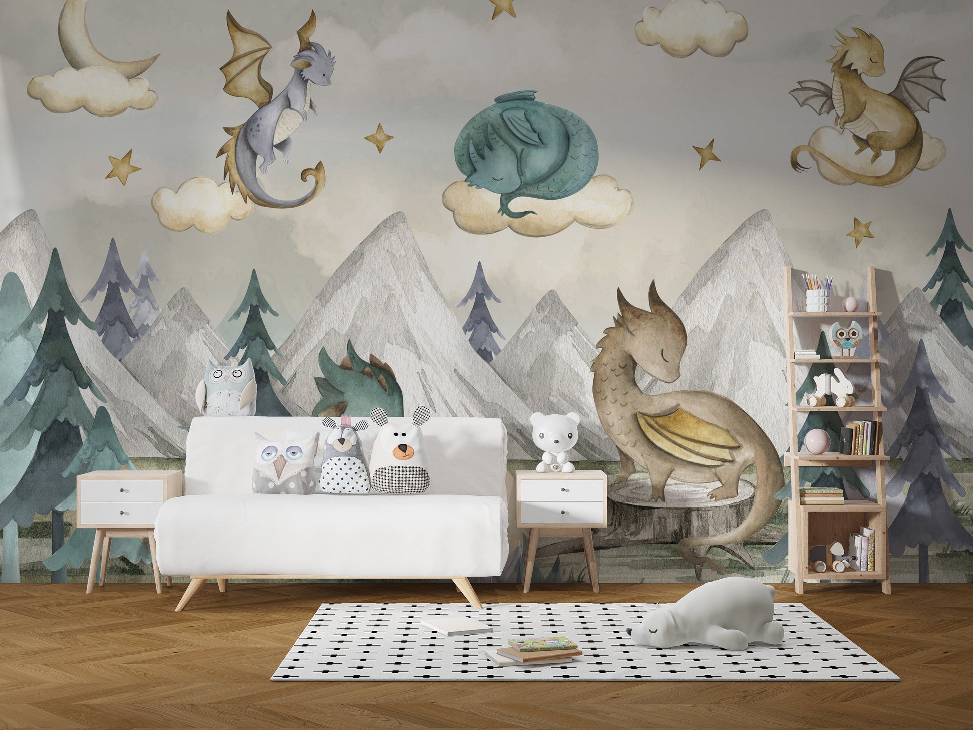 Dragon Fantasy World Wallpaper Mural - Giffywalls