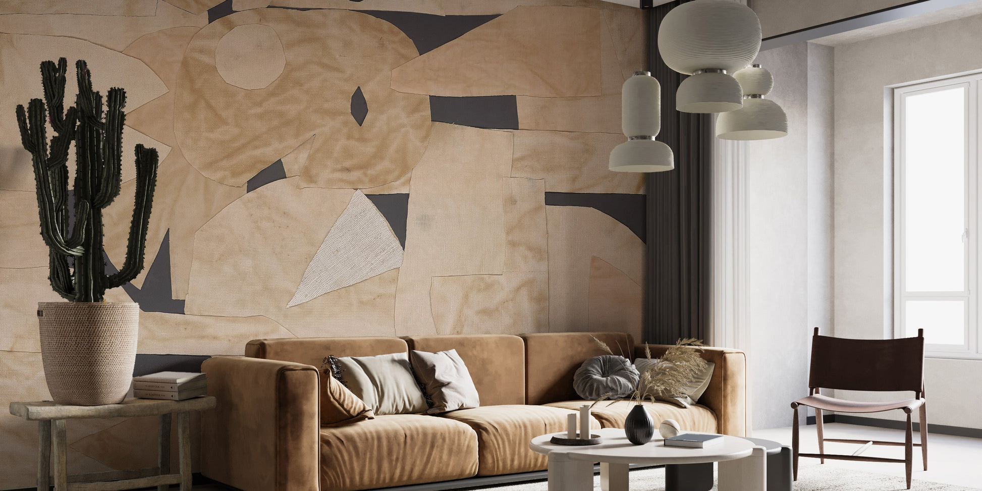 Abstract Fabric Collage Wall Mural - Giffywalls