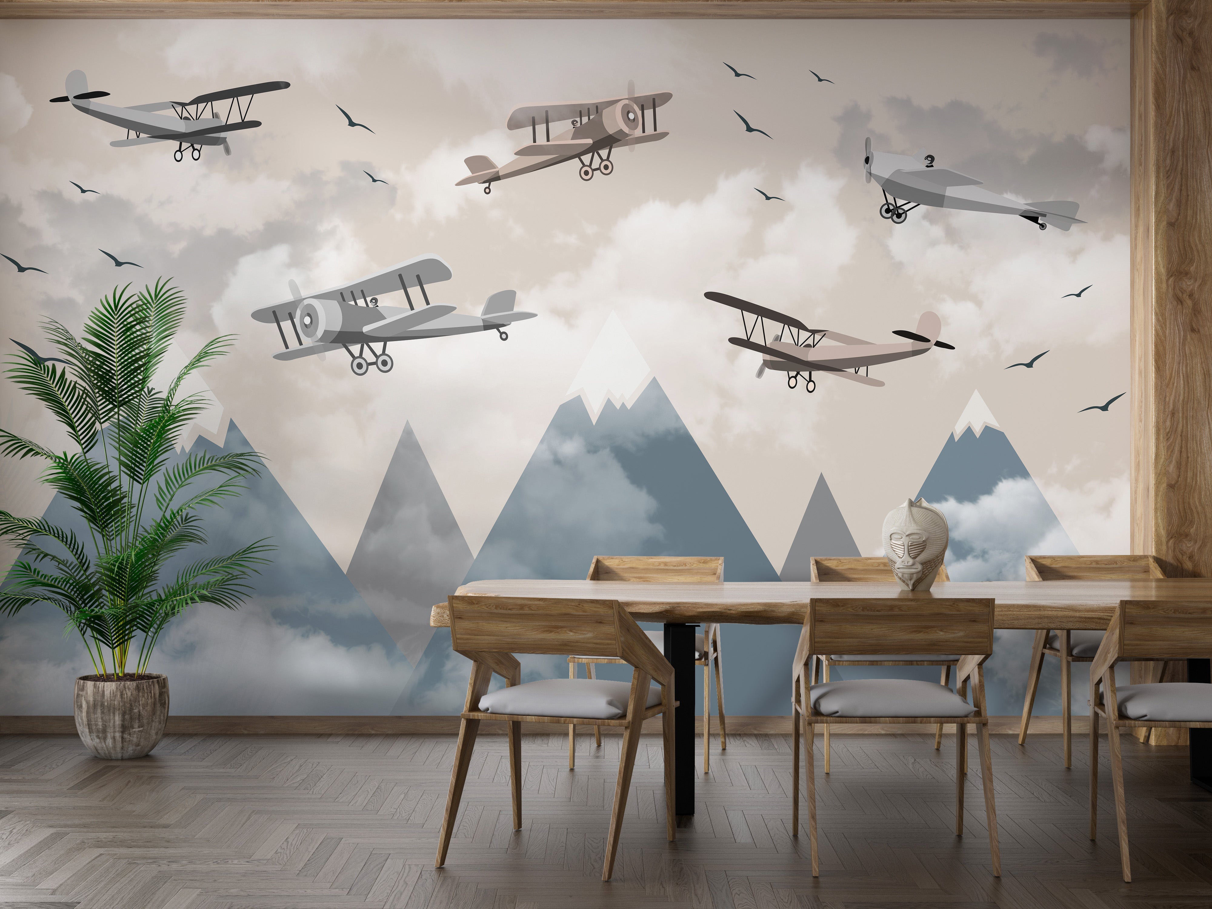 Vintage Aircraft Wall Mural - Giffywalls