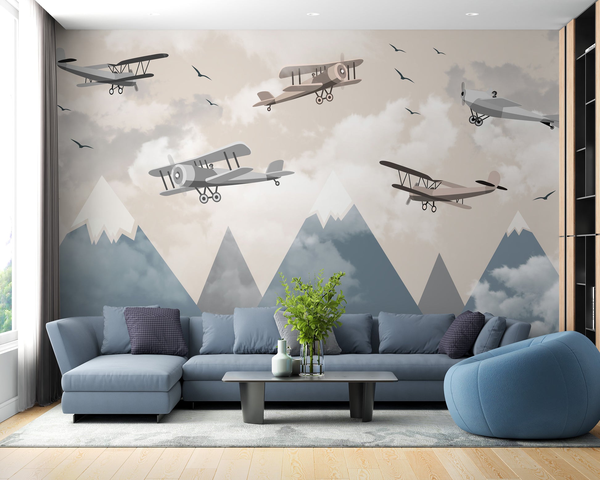 Vintage Aircraft Wall Mural - Giffywalls