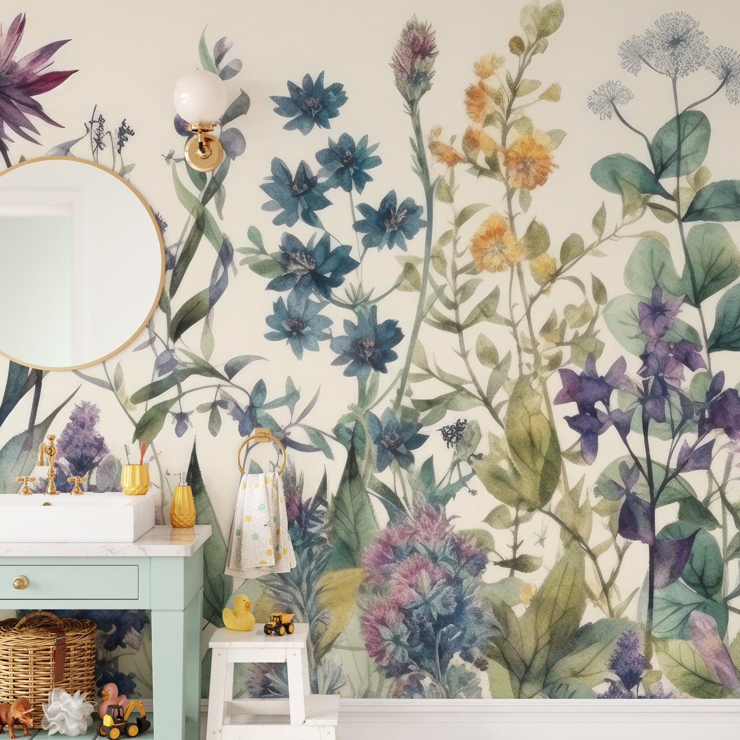 Vintage Flora Wall Mural - Giffywalls