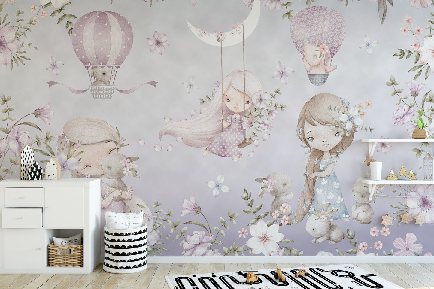 Pink Garden Wallpaper Mural - Giffywalls