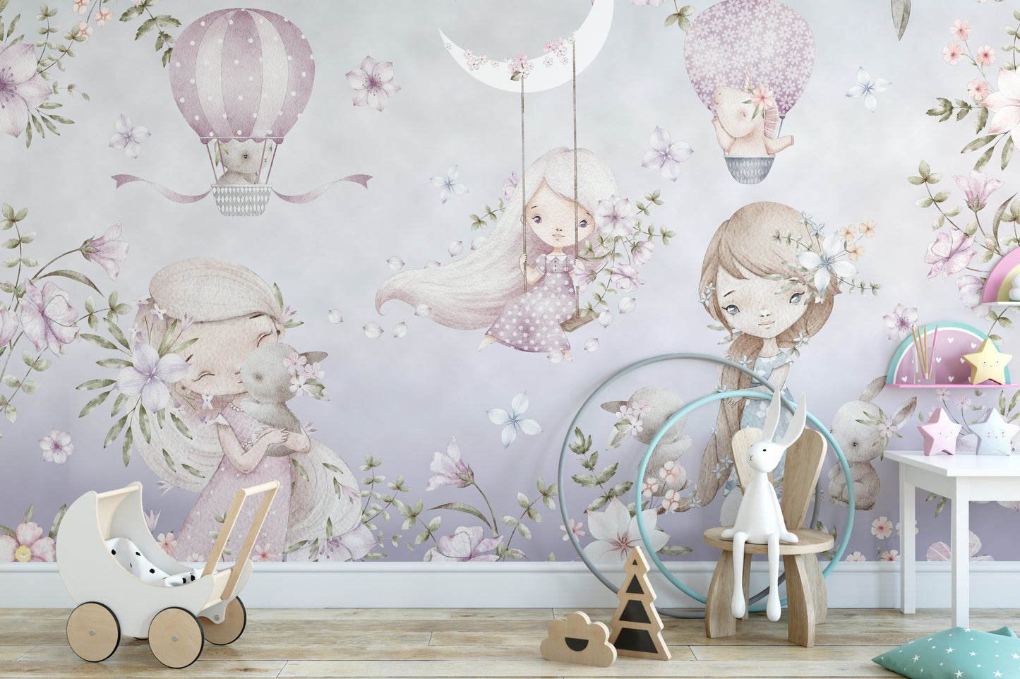 Pink Garden Wallpaper Mural - Giffywalls