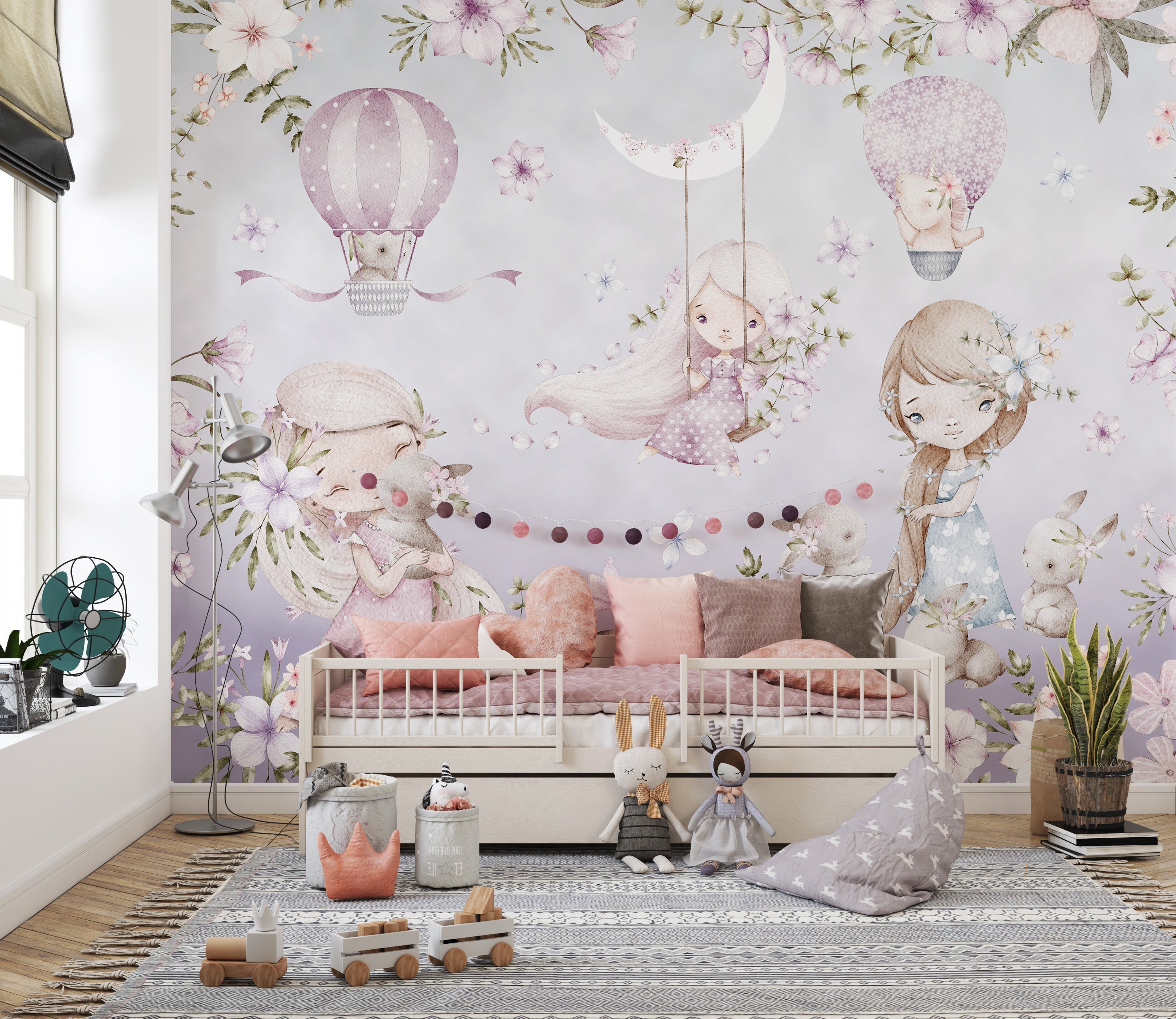 Pink Garden Wallpaper Mural - Giffywalls