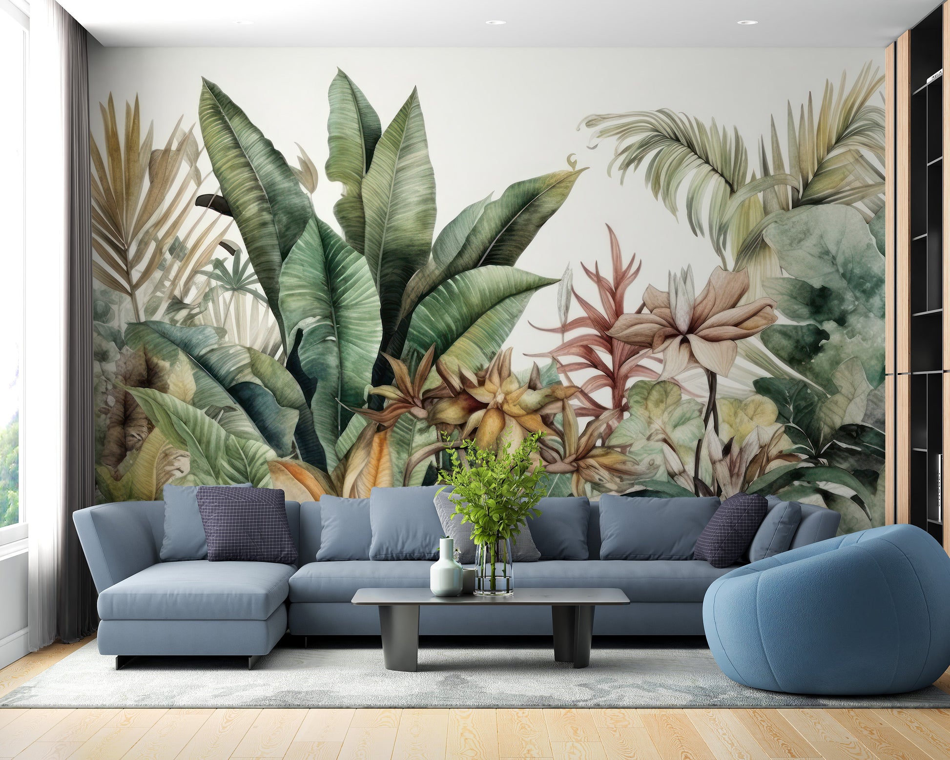 Exotic Greenery Wall Mural - Giffywalls