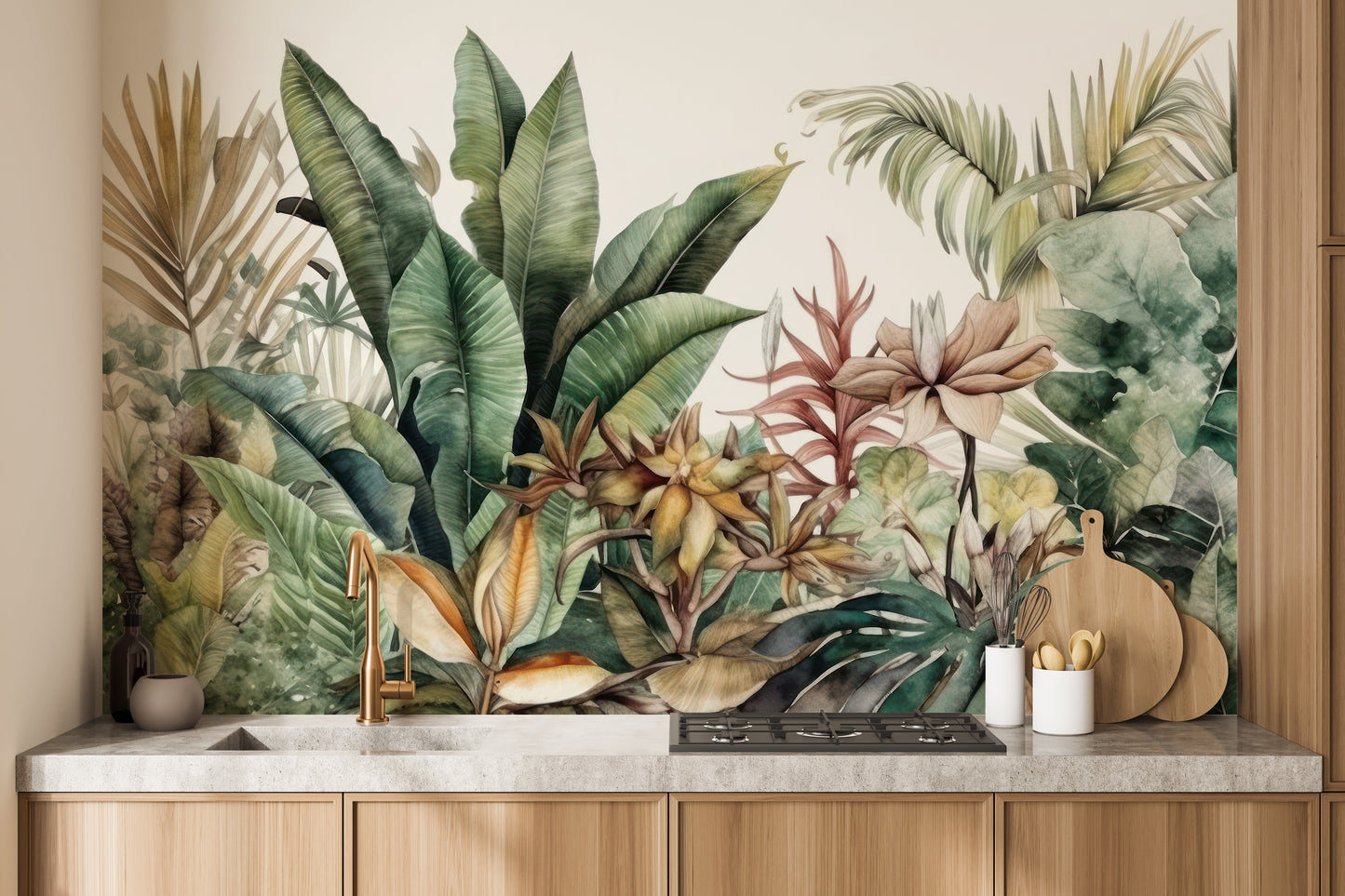 Exotic Greenery Wall Mural - Giffywalls