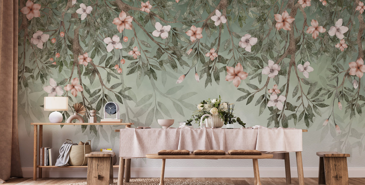 Hanging Flowers Wall Mural - Giffywalls