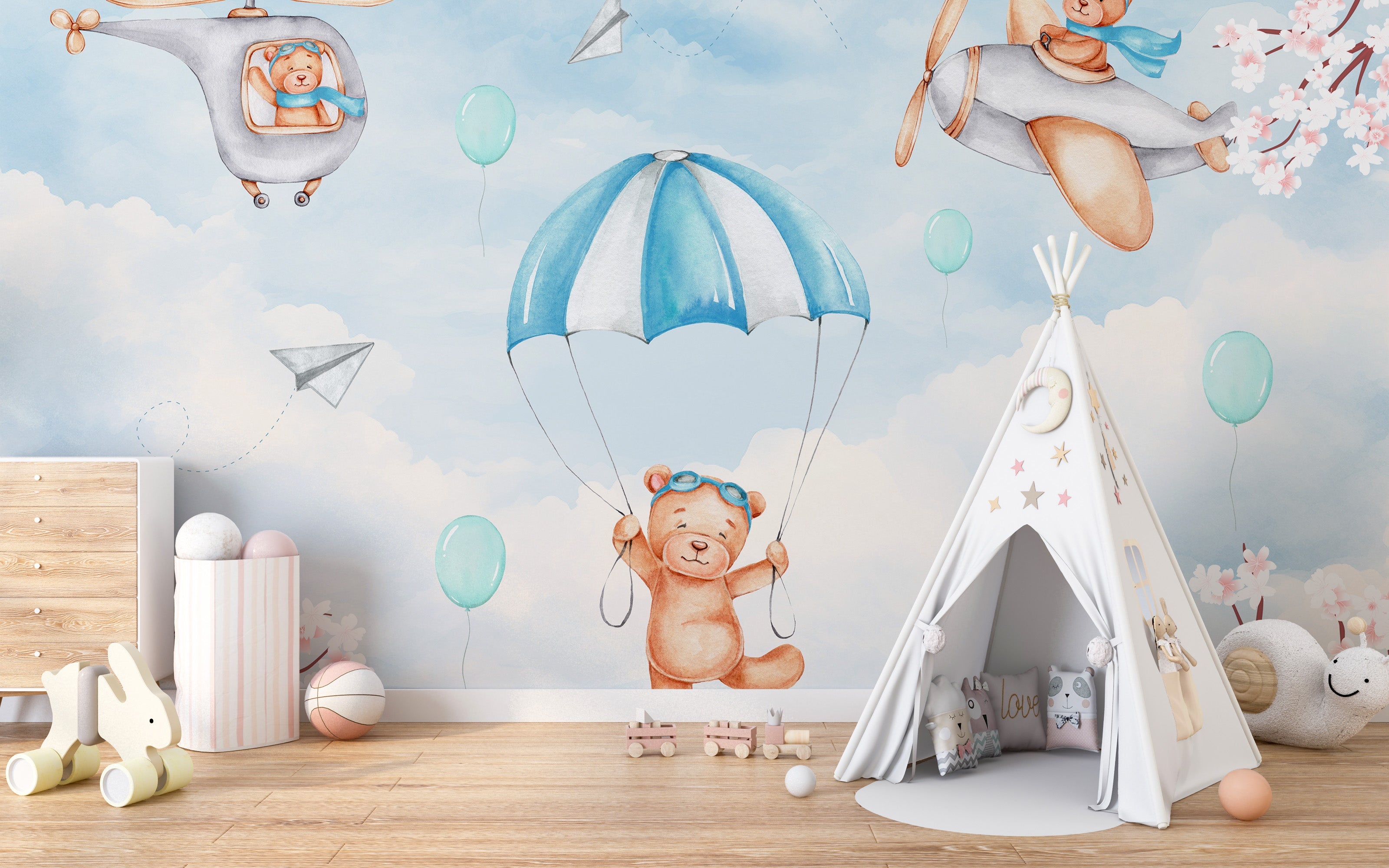 Dreamy Sky Adventure Wall Mural - Giffywalls