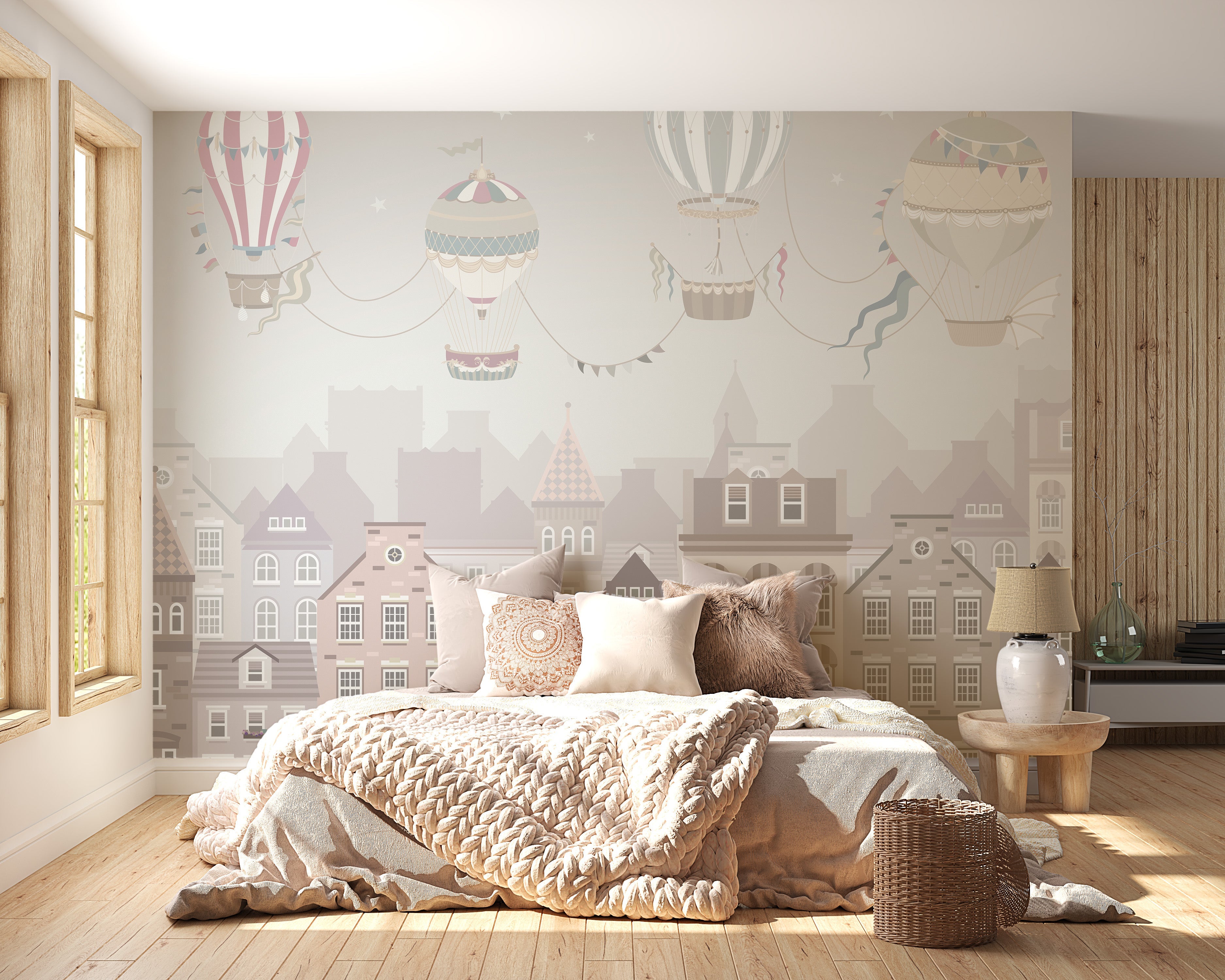 Vintage Balloon Voyage Wall Mural - Giffywalls