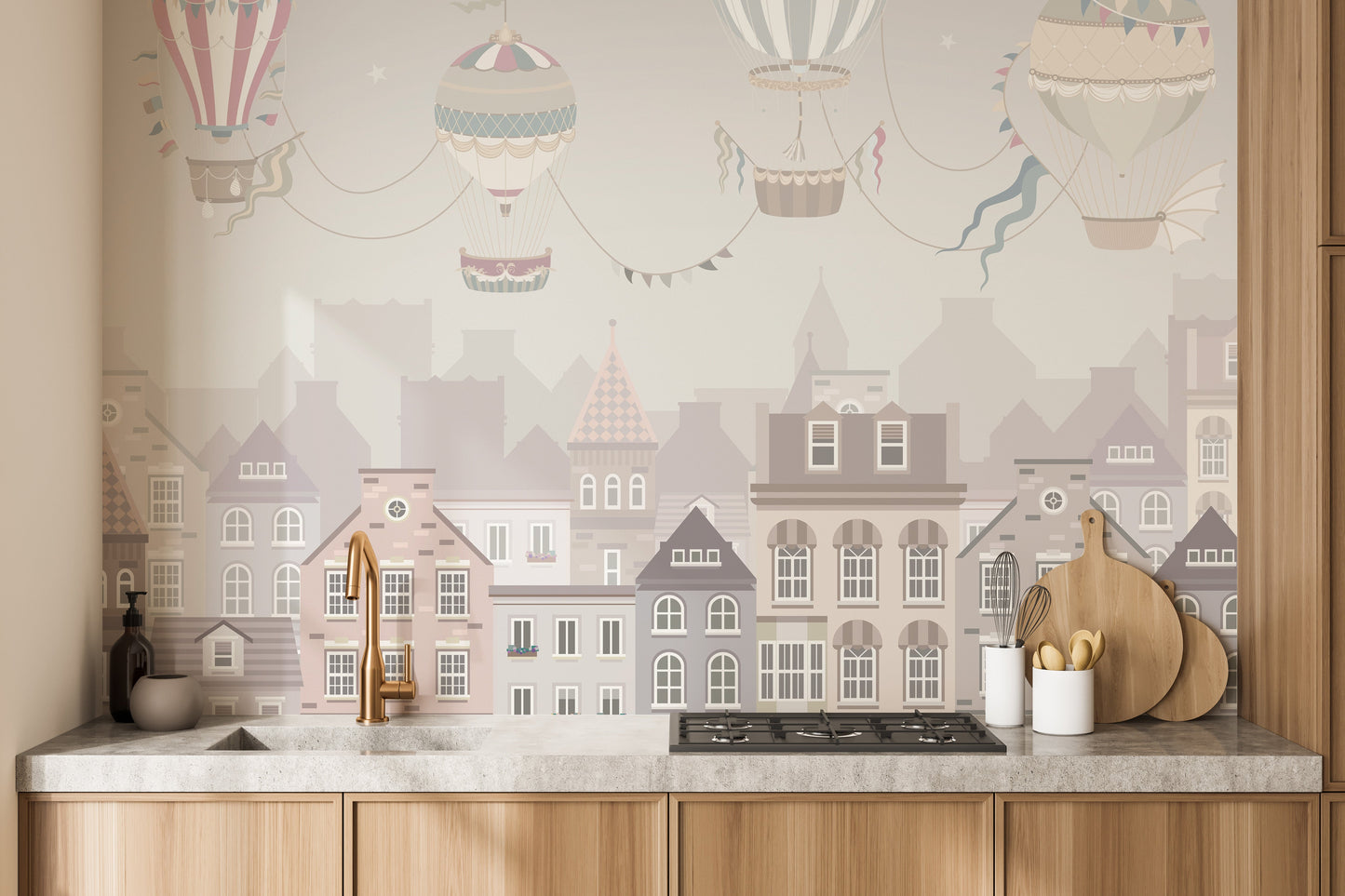 Vintage Balloon Voyage Wall Mural - Giffywalls