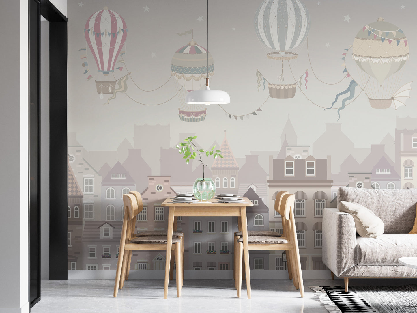 Vintage Balloon Voyage Wall Mural - Giffywalls