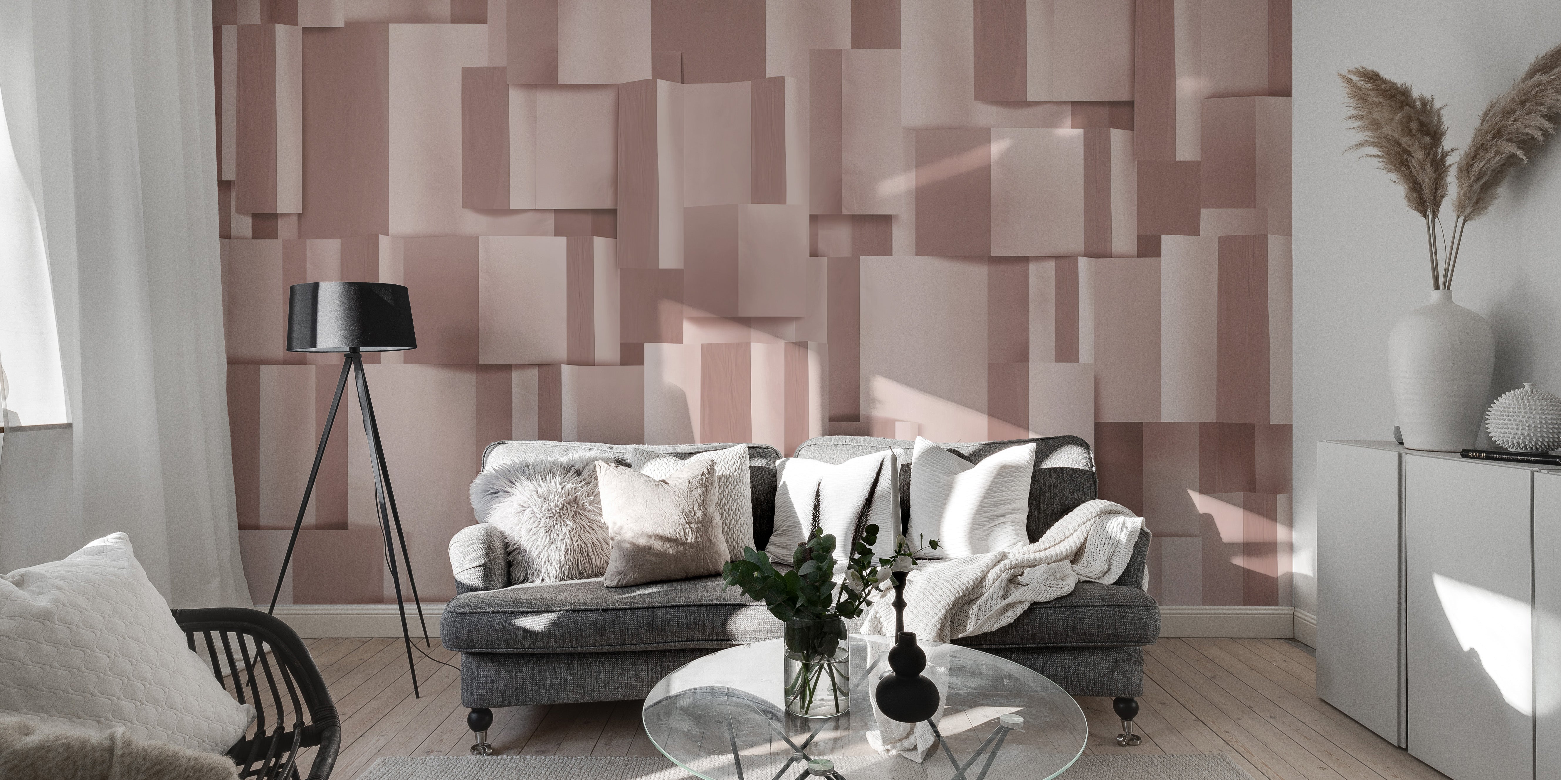 Abstract geometric wallpaper for contemporary home decor.