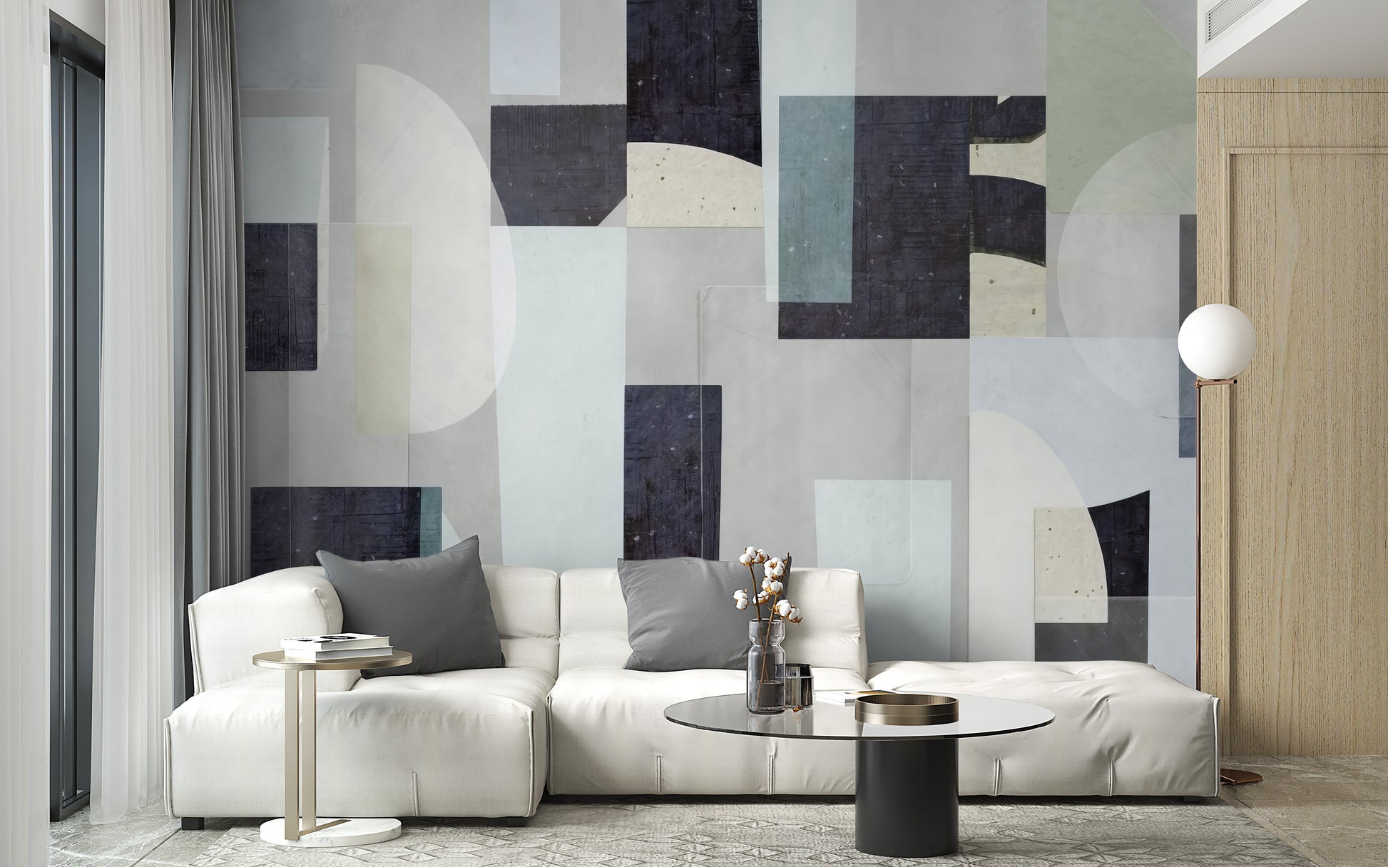 Unique abstract wallpaper for sophisticated living spaces.