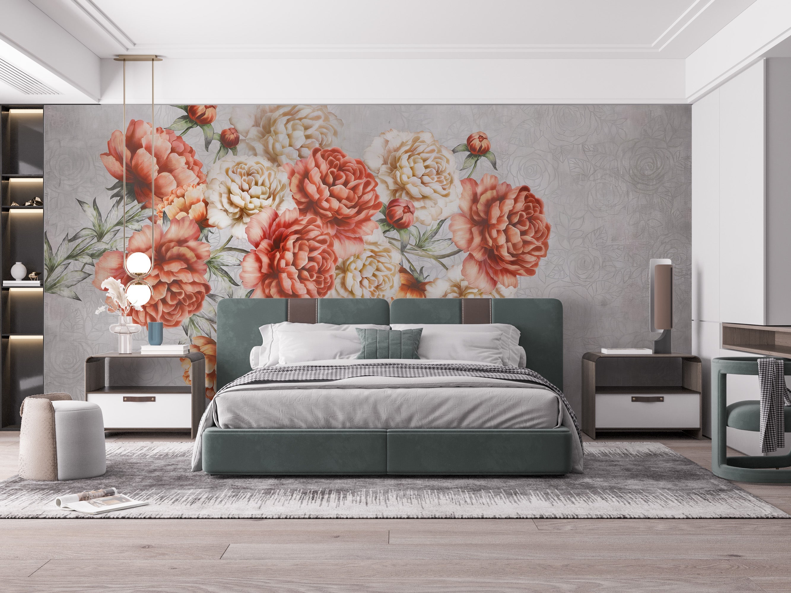 Elegant rose grace wallpaper mural design