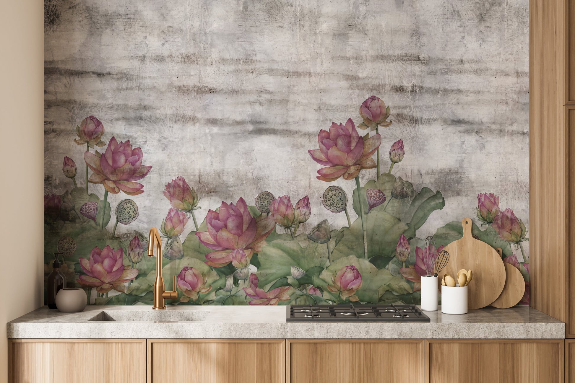 Lotus Elegance Wall Mural - Giffywalls