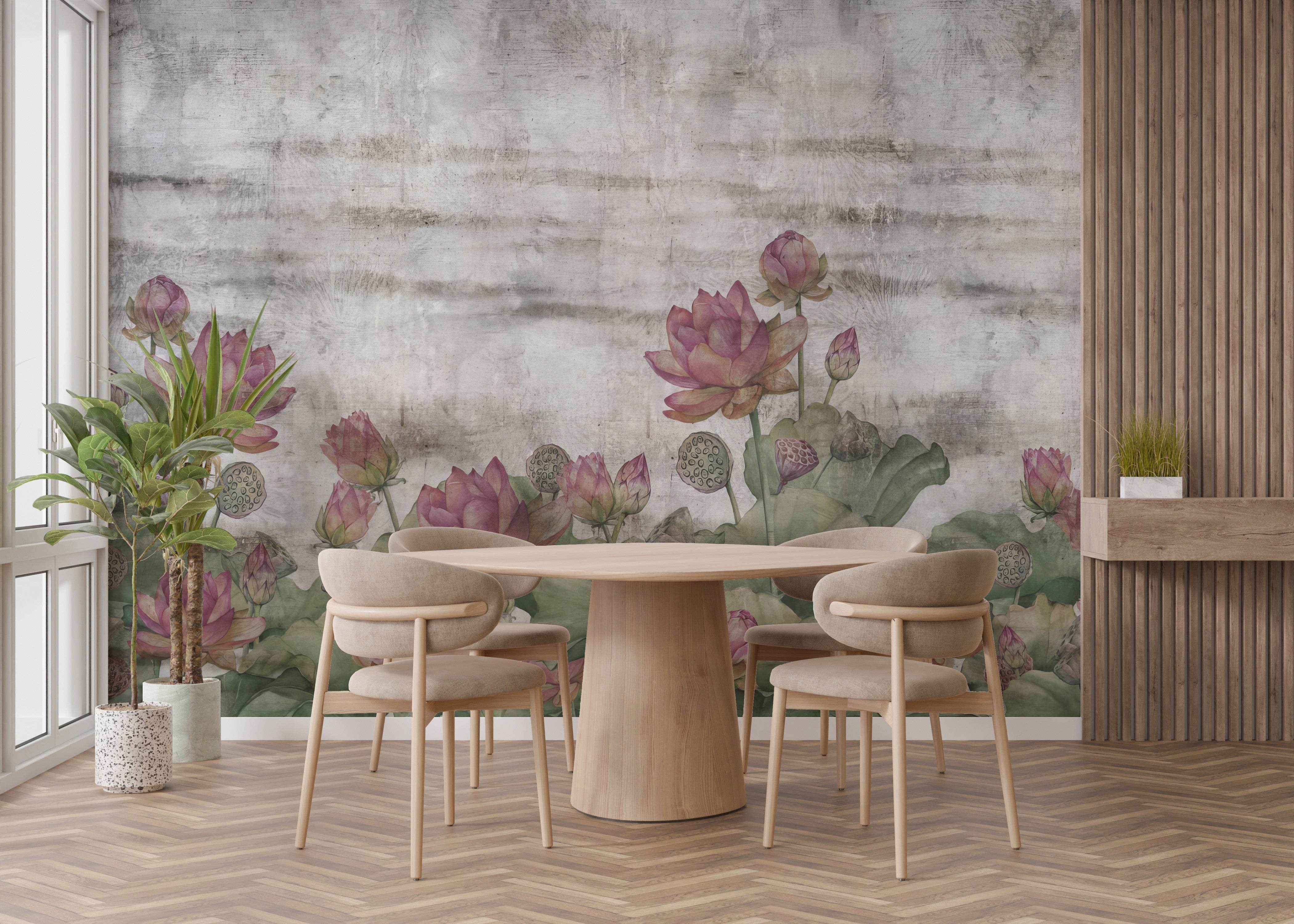 Lotus Elegance Wall Mural - Giffywalls