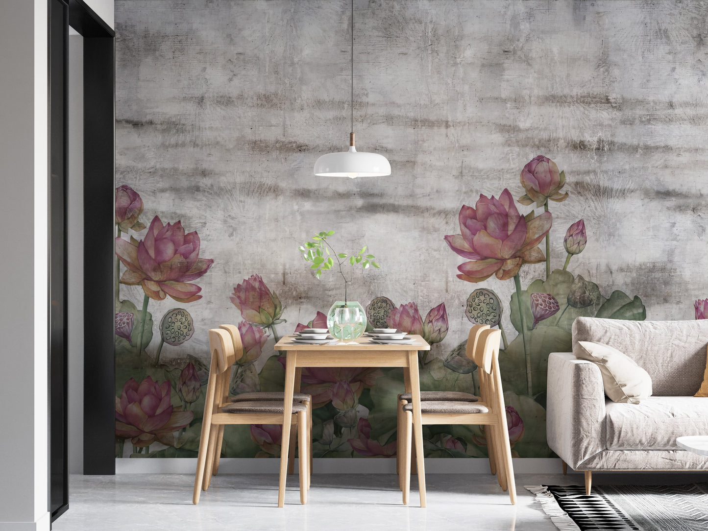 Lotus Elegance Wall Mural - Giffywalls