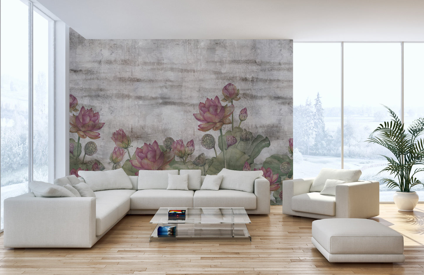 Lotus Elegance Wall Mural - Giffywalls