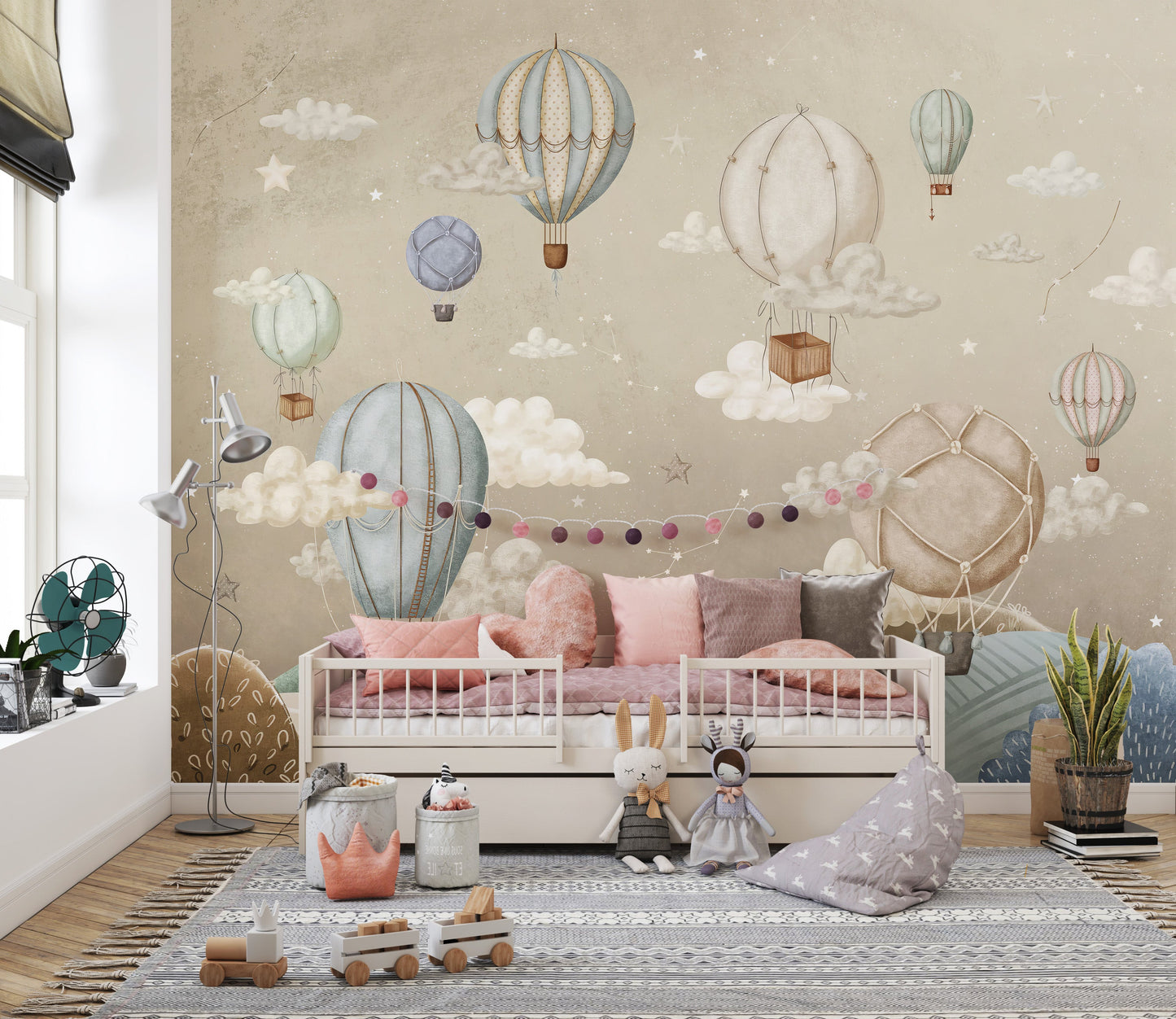 Dreamy Balloon Adventure Wall Mural - Giffywalls