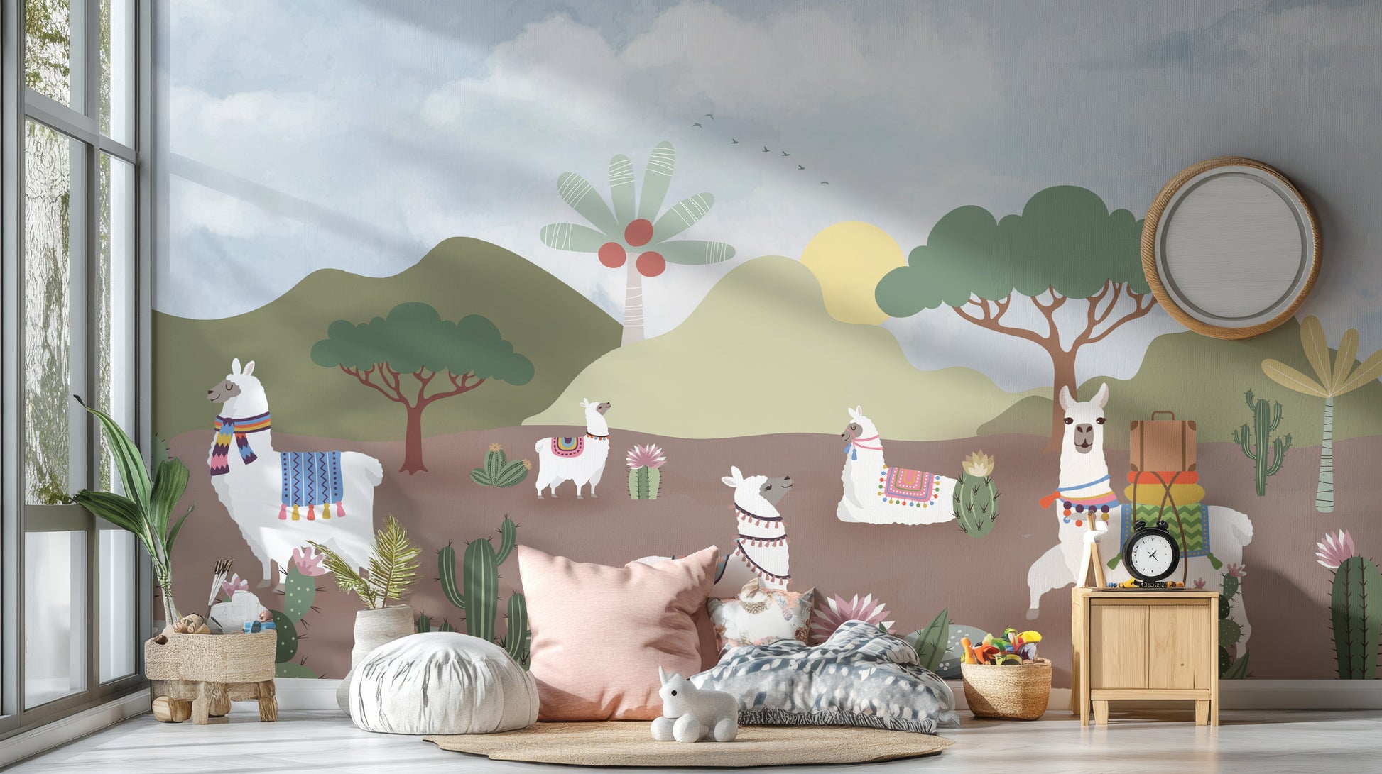 Alpaca Desert Wall Mural - Giffywalls