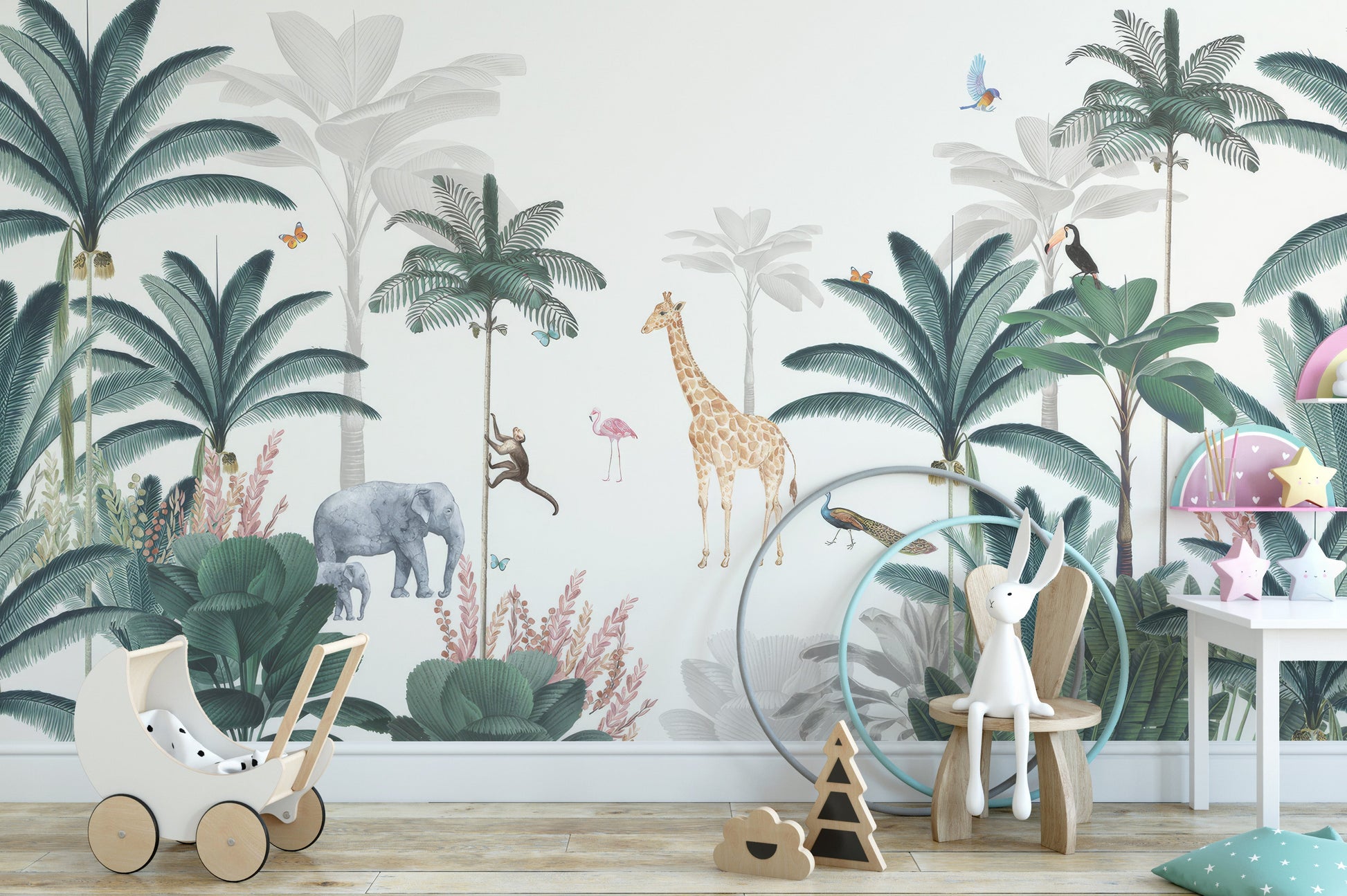 Tropical Safari Wall Mural - Giffywalls