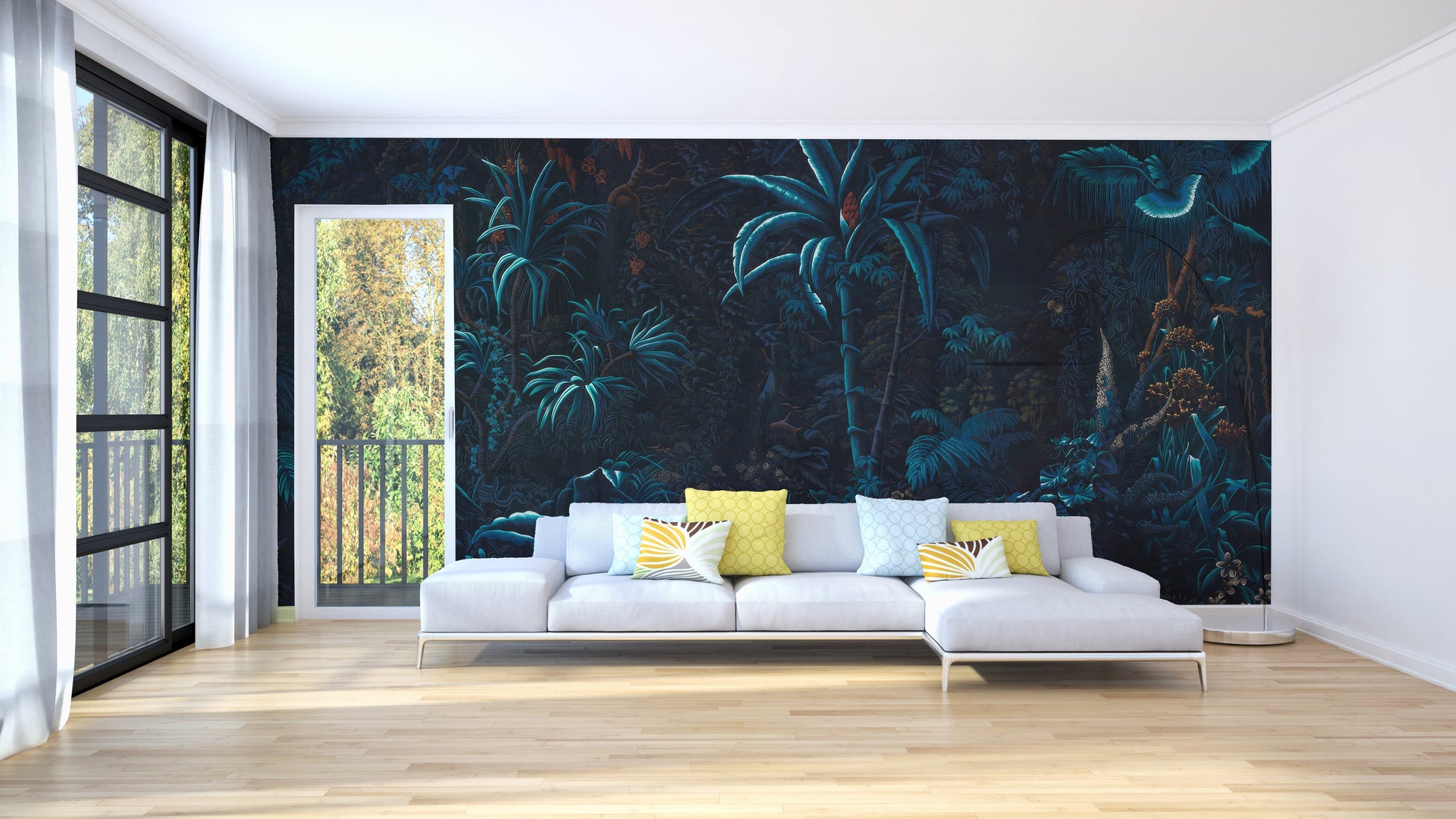 Moonlight Forest Wall Mural - Giffywalls