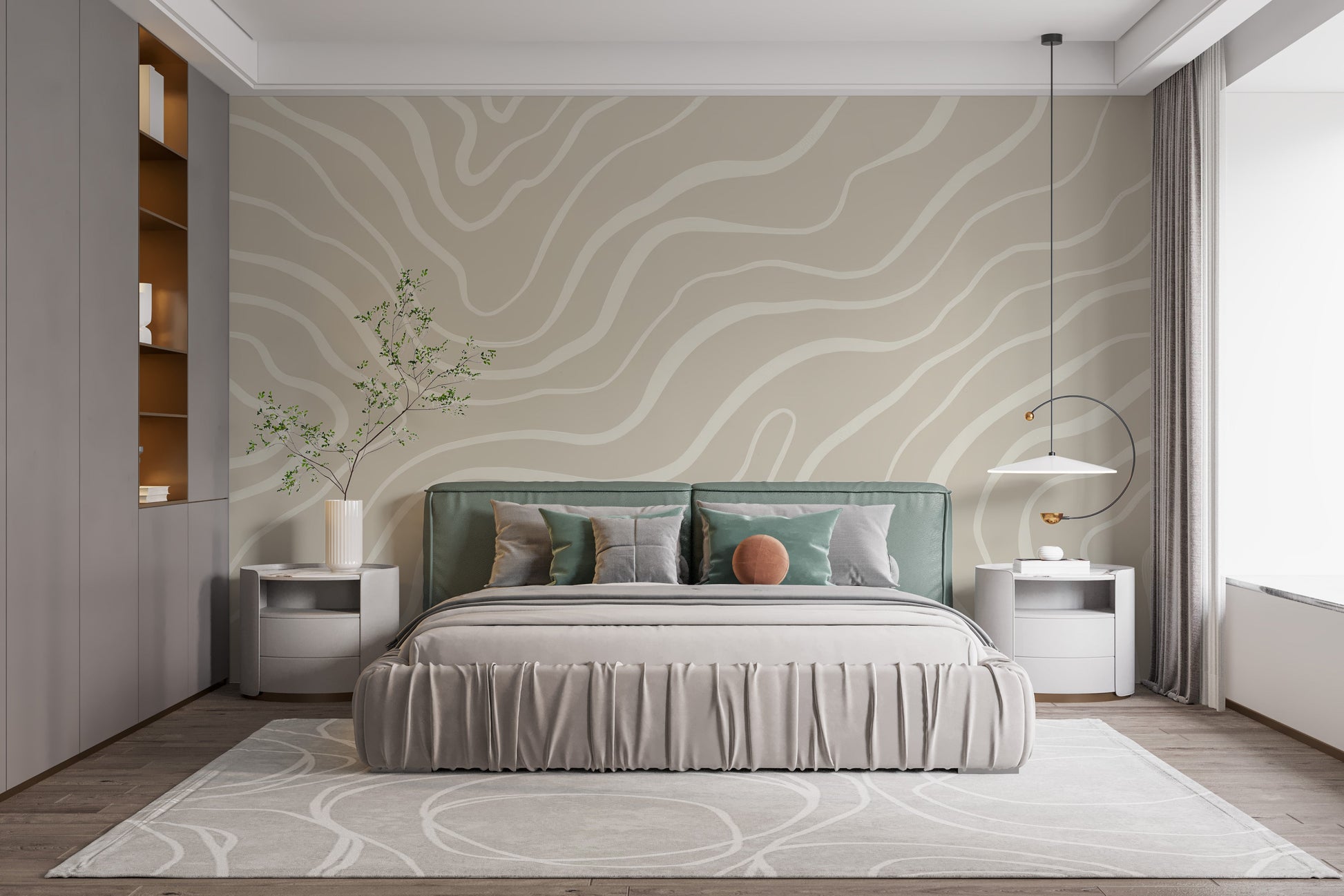 Neutral Abstract Lines Wall Mural - Giffywalls