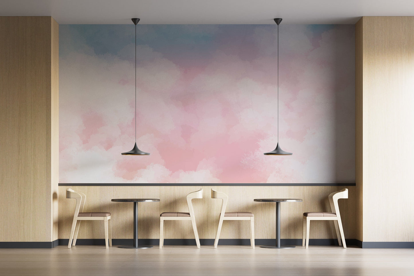 Serene Cotton Candy Horizon Mural - Giffywalls