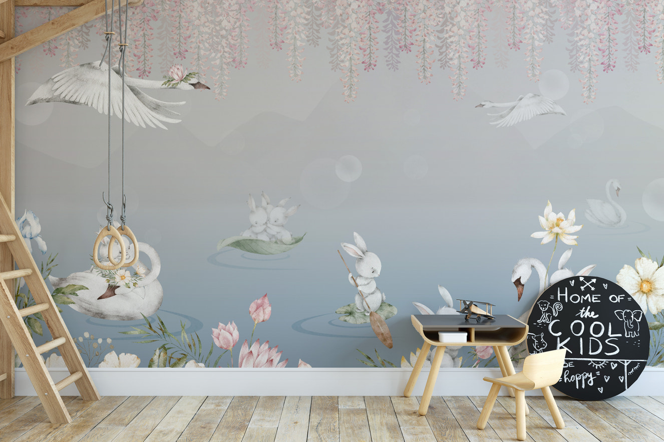 Swan lake adventure bunnies wallpaper
