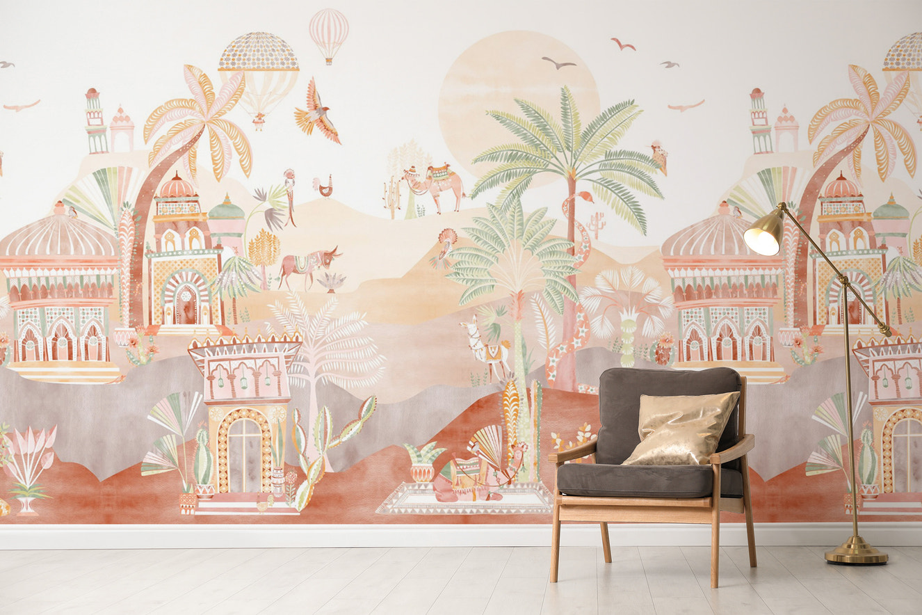 Majestic desert kingdom wallpaper mural
