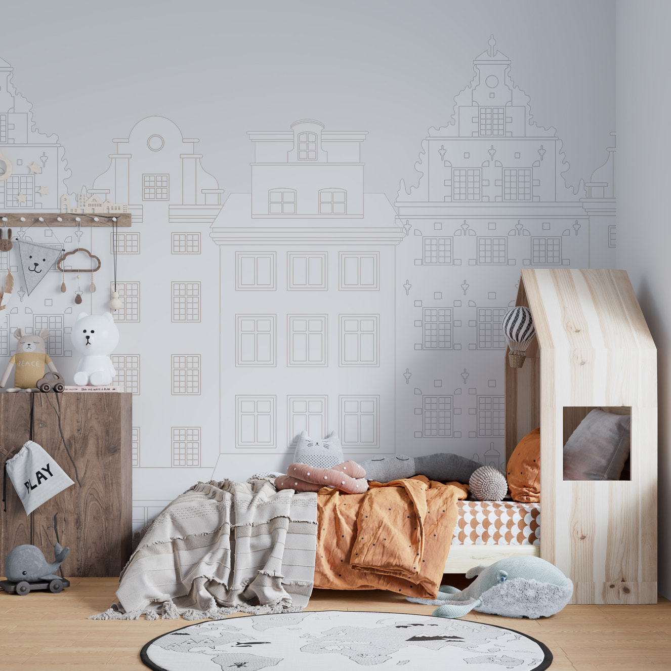 Vintage Architecture Wall Mural
